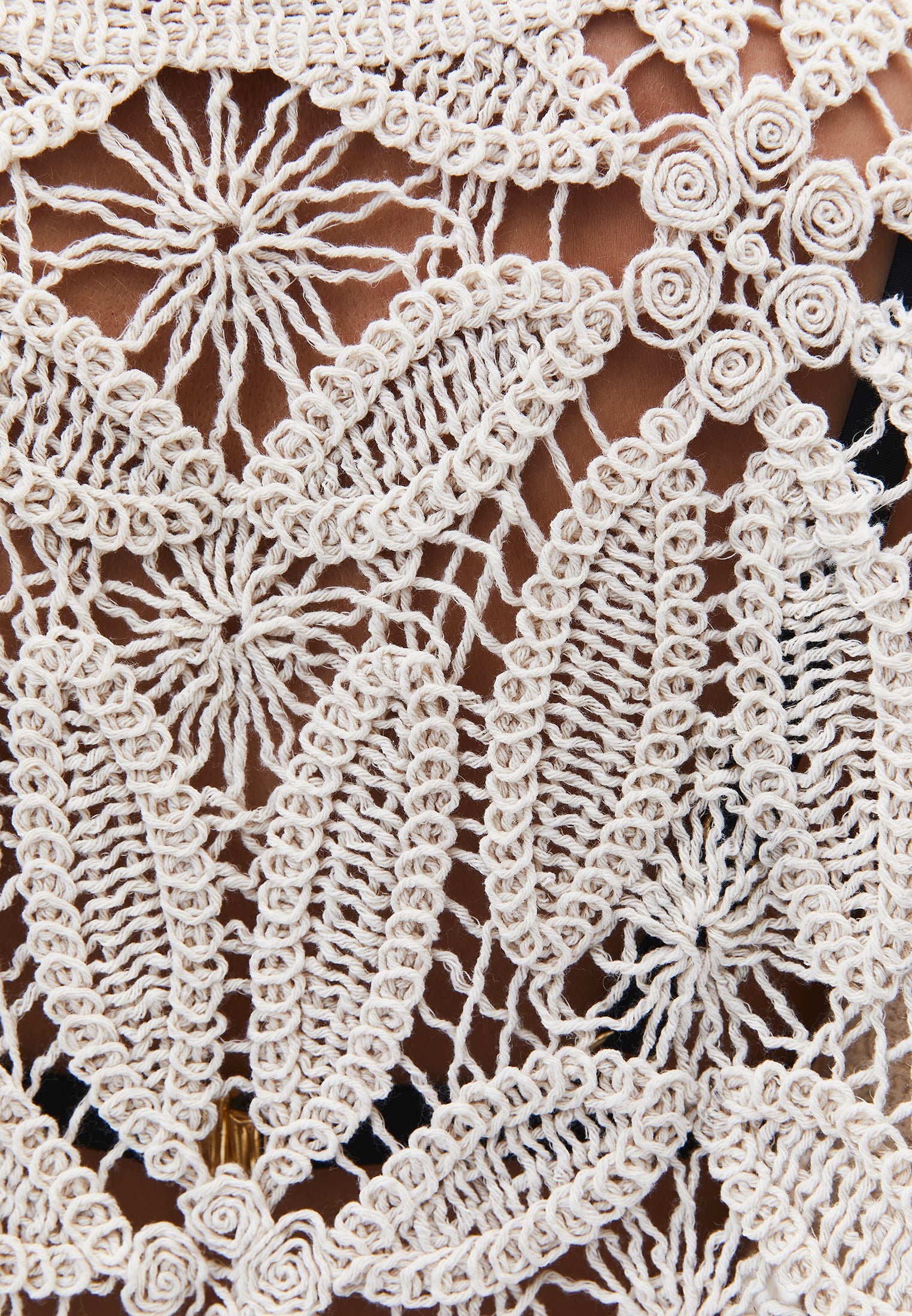 AJOUR DETAILED BLOUSE - ALMOND MILK