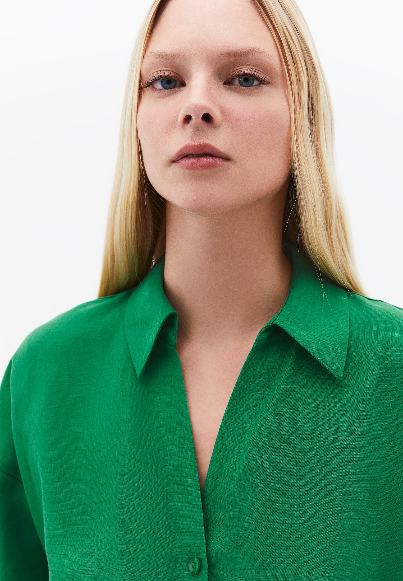 Long shirt collar dress with belt detail - AMAZON