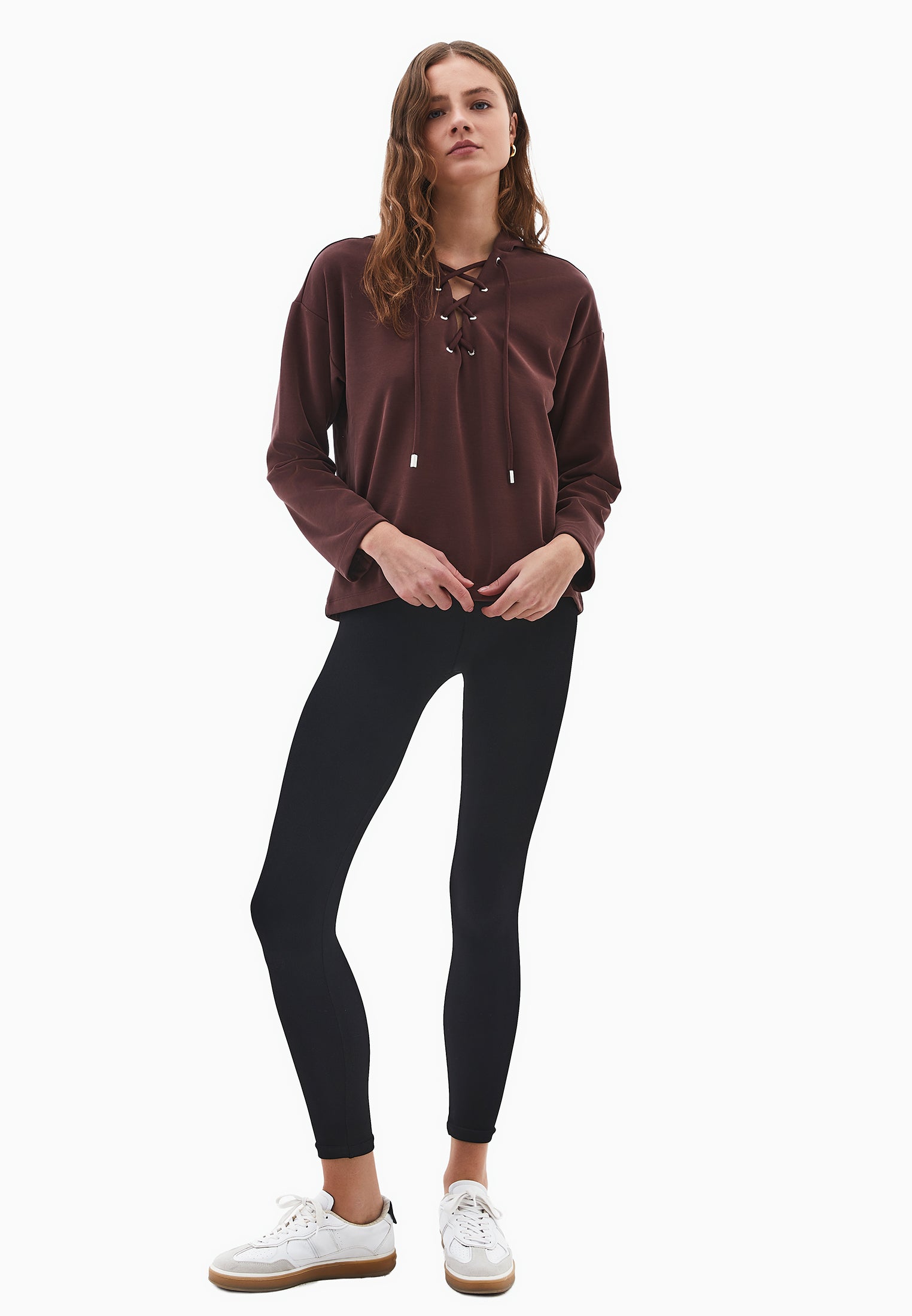 Hooded Oversize Sweatshirt - BITTER CHOCOLATE