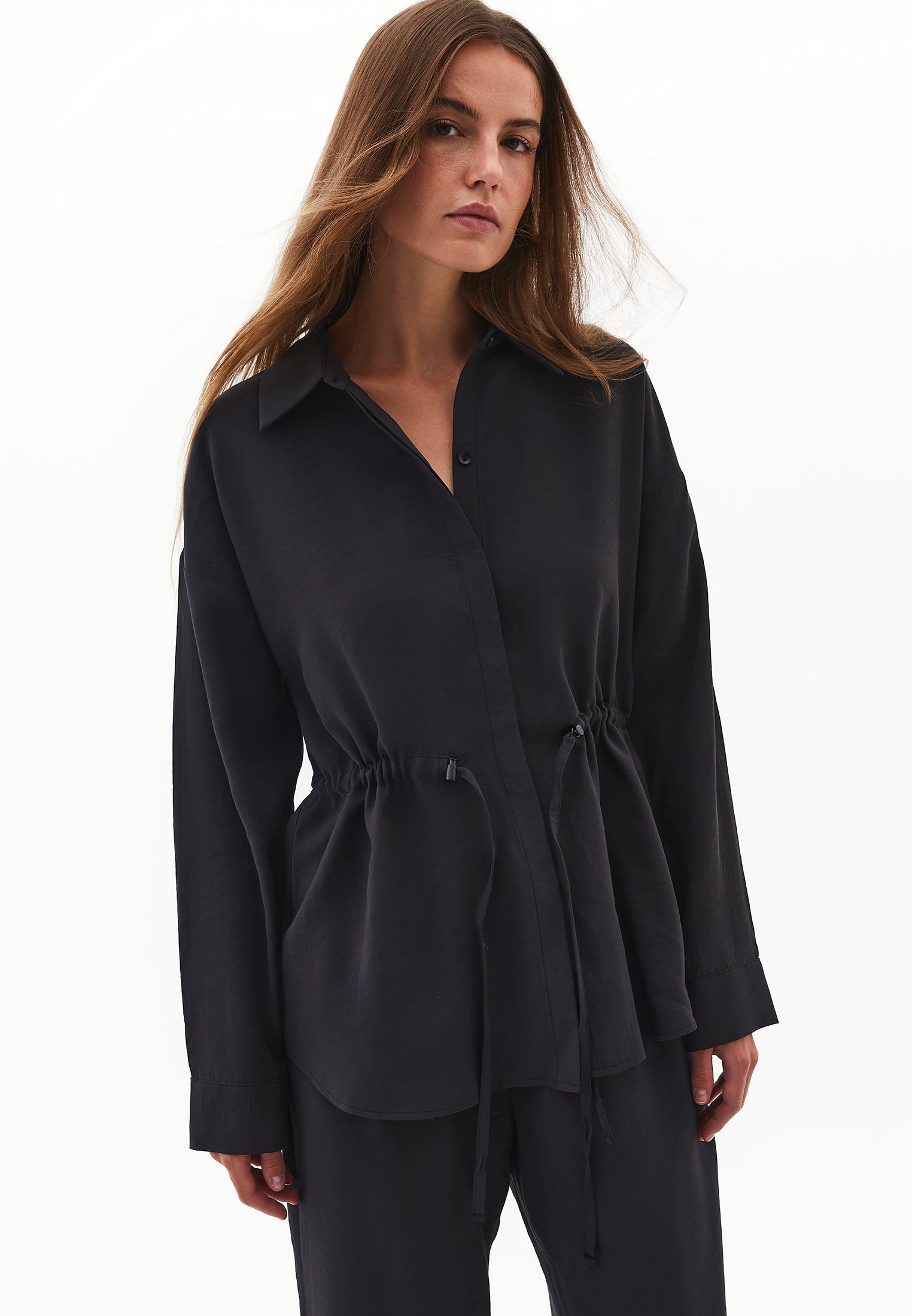 Oversize Tunic Shirt - BLACK