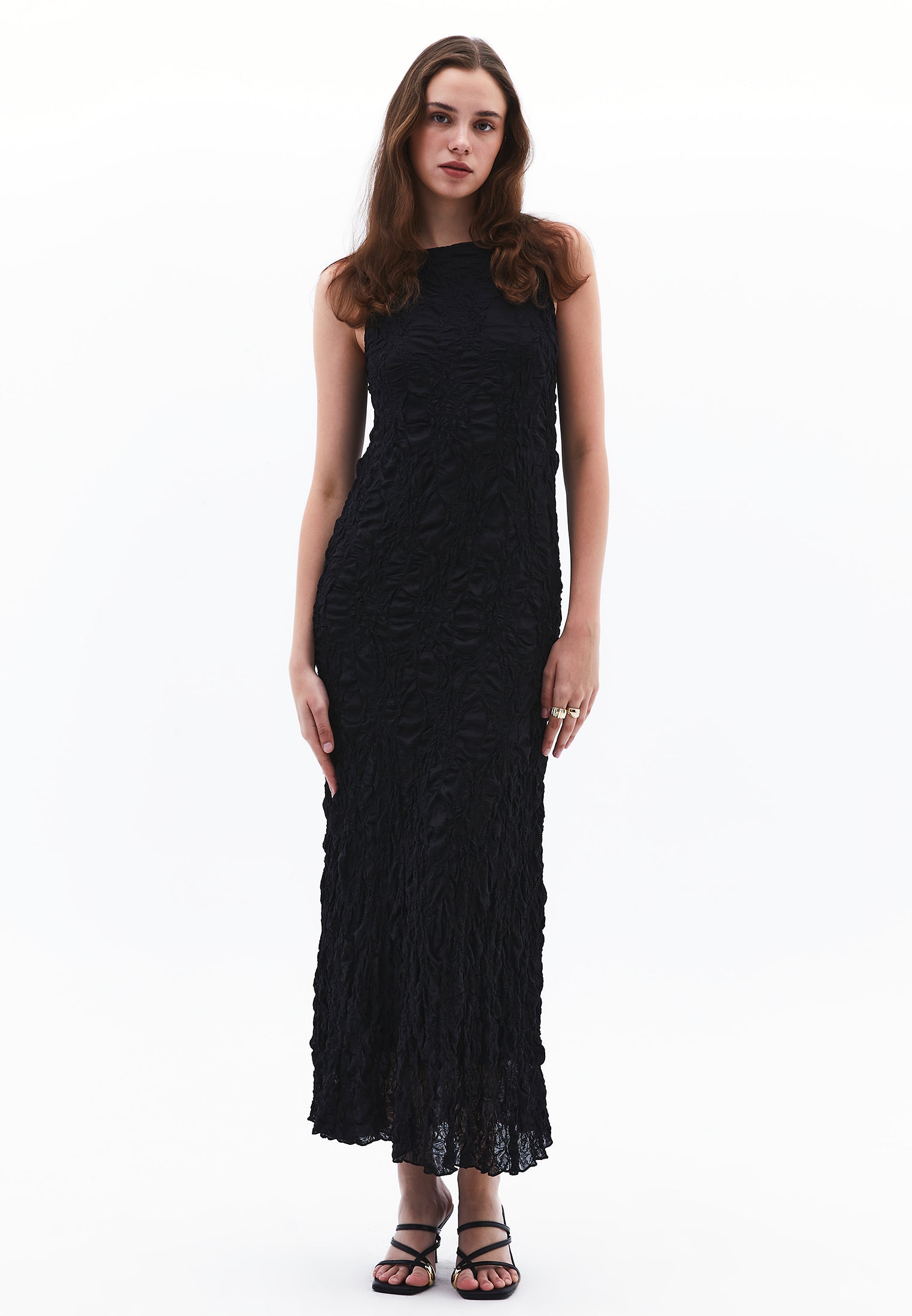 Long Lace Dress - BLACK