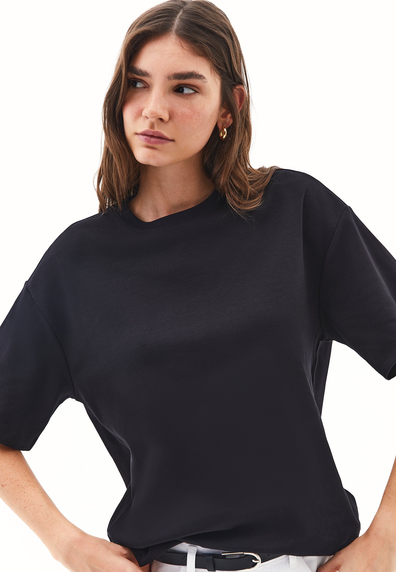 Oversize Cotton T-Shirt - BLACK