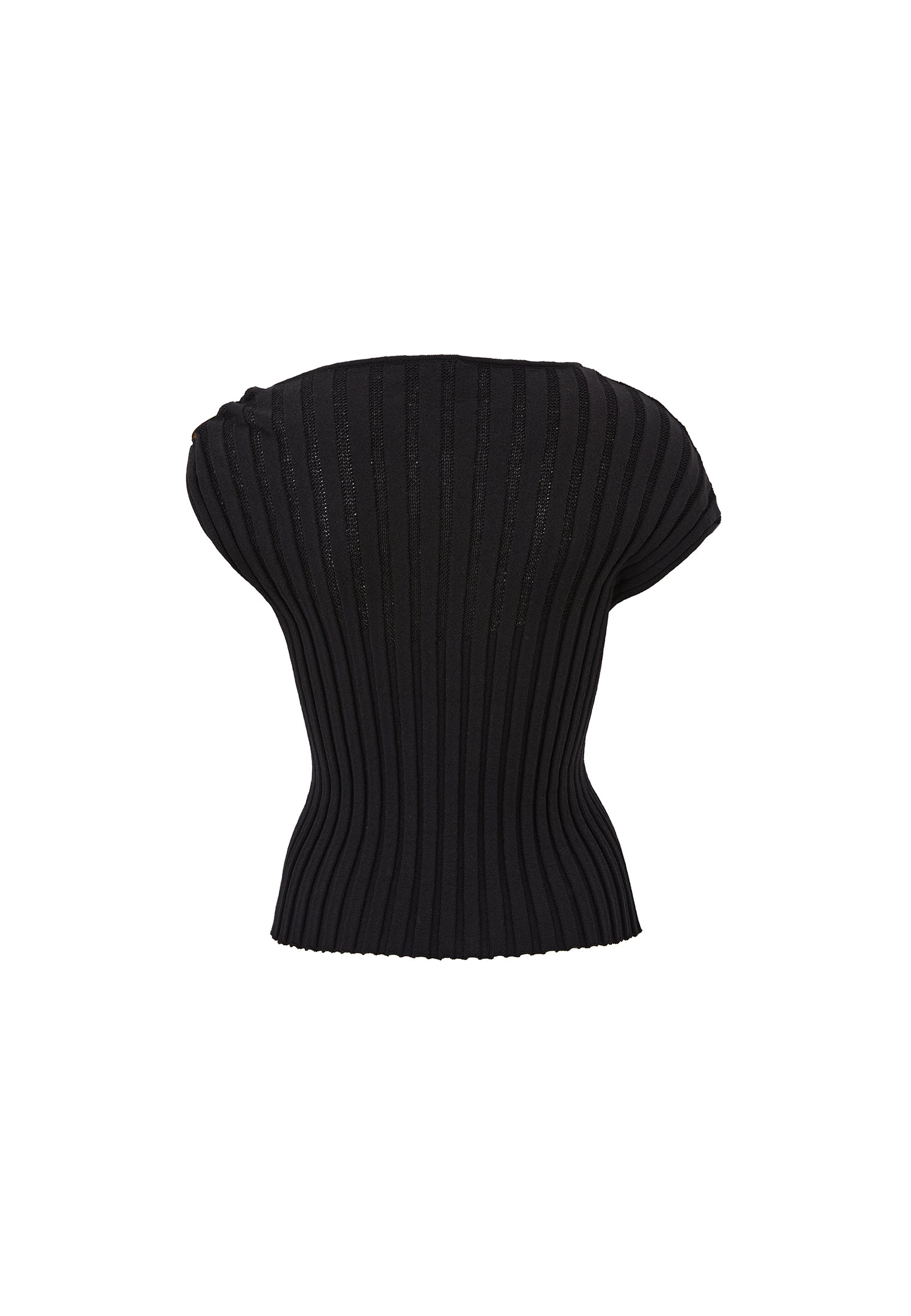 BOAT NECK BLOUSE - BLACK