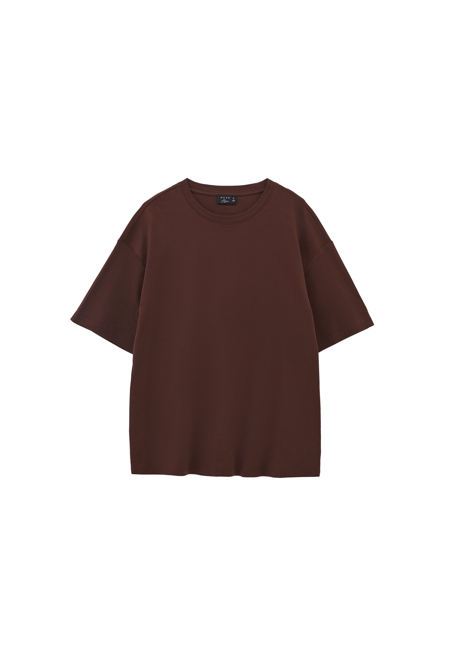 Oversize Cotton T-Shirt - CHICORY COFFEE