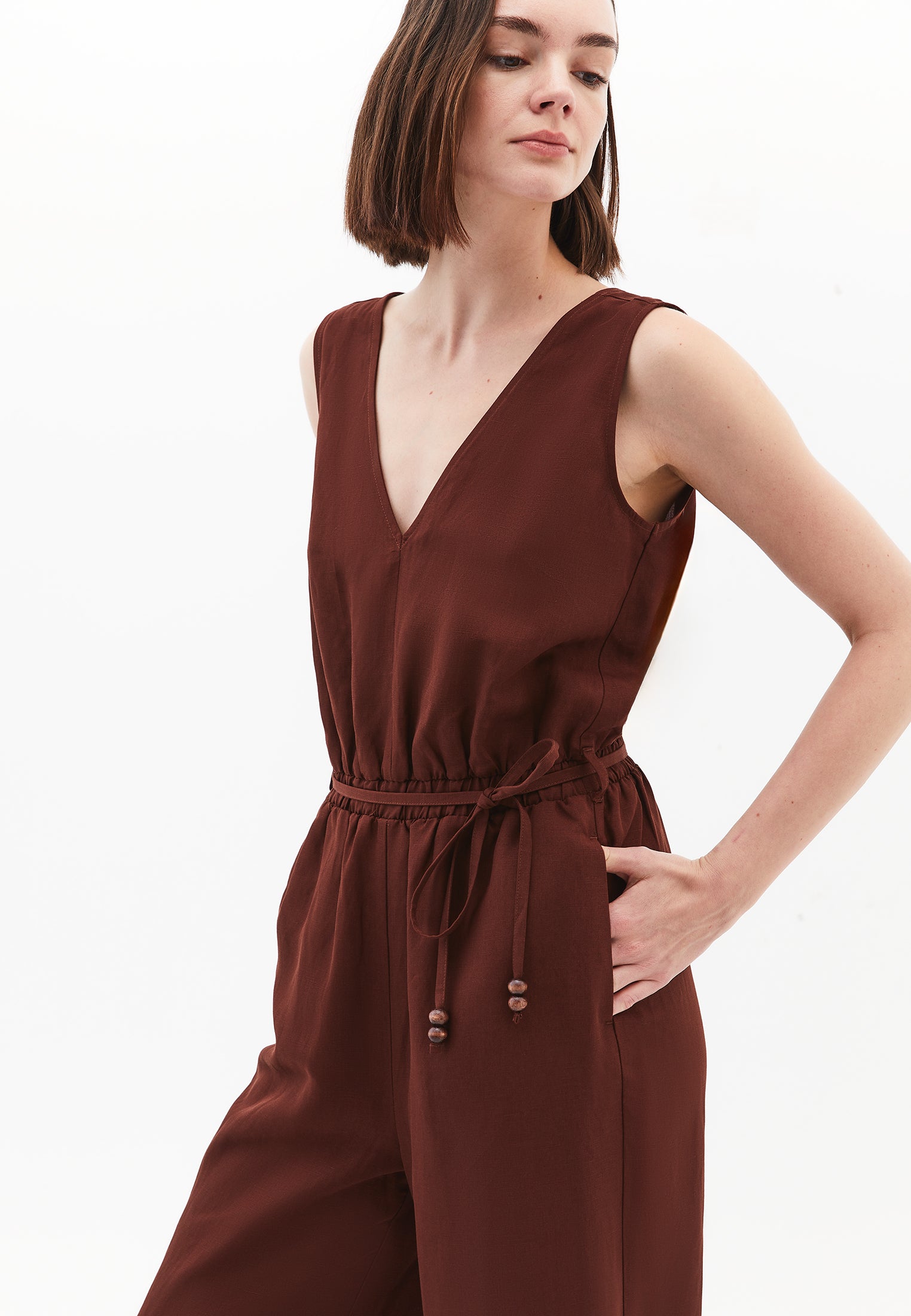 Tencel Jumpsuit - CHOCOLATE FONDANT