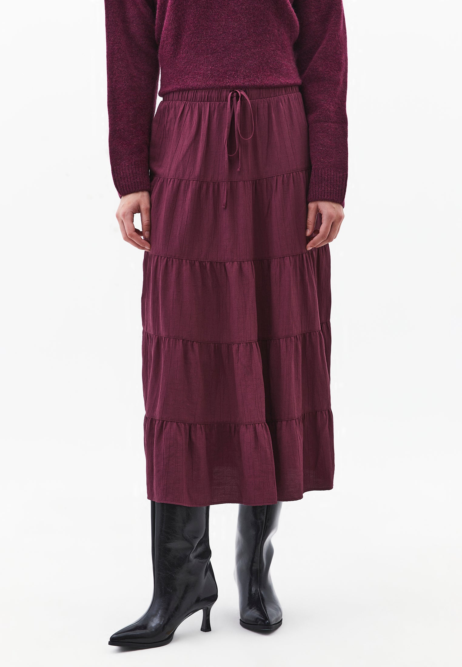 A-Line Midi Skirt - CRUSHED VIOLETS