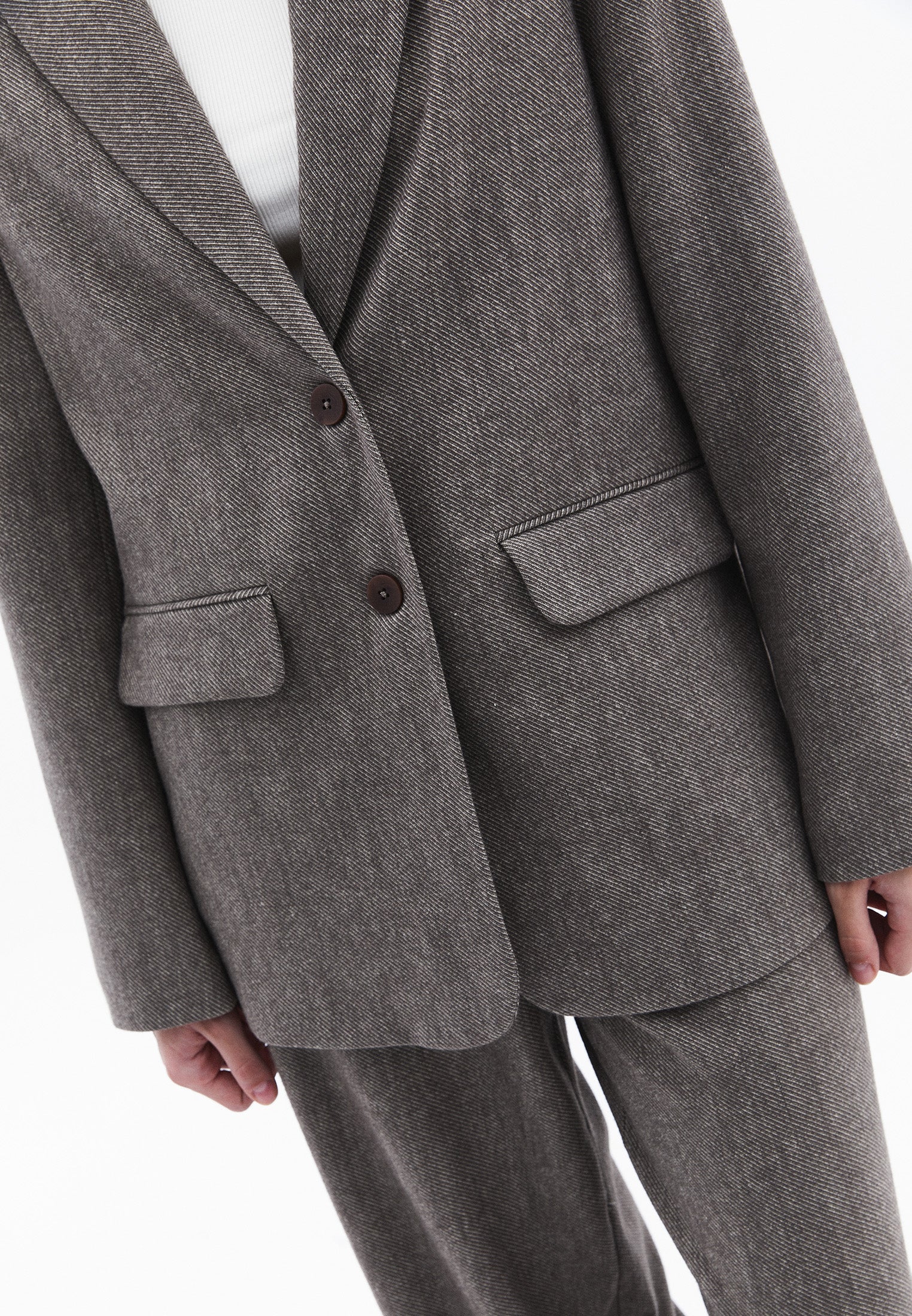 Button detailed oversized blazer jacket - FALCON