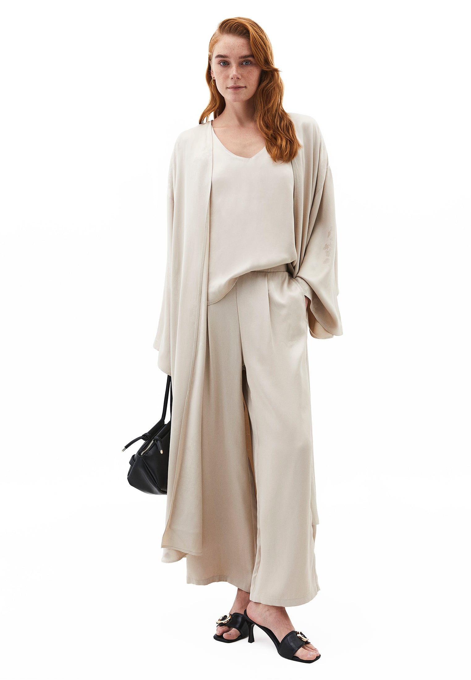 Ultra High Waist Straight Pants - FEATHER GRAY