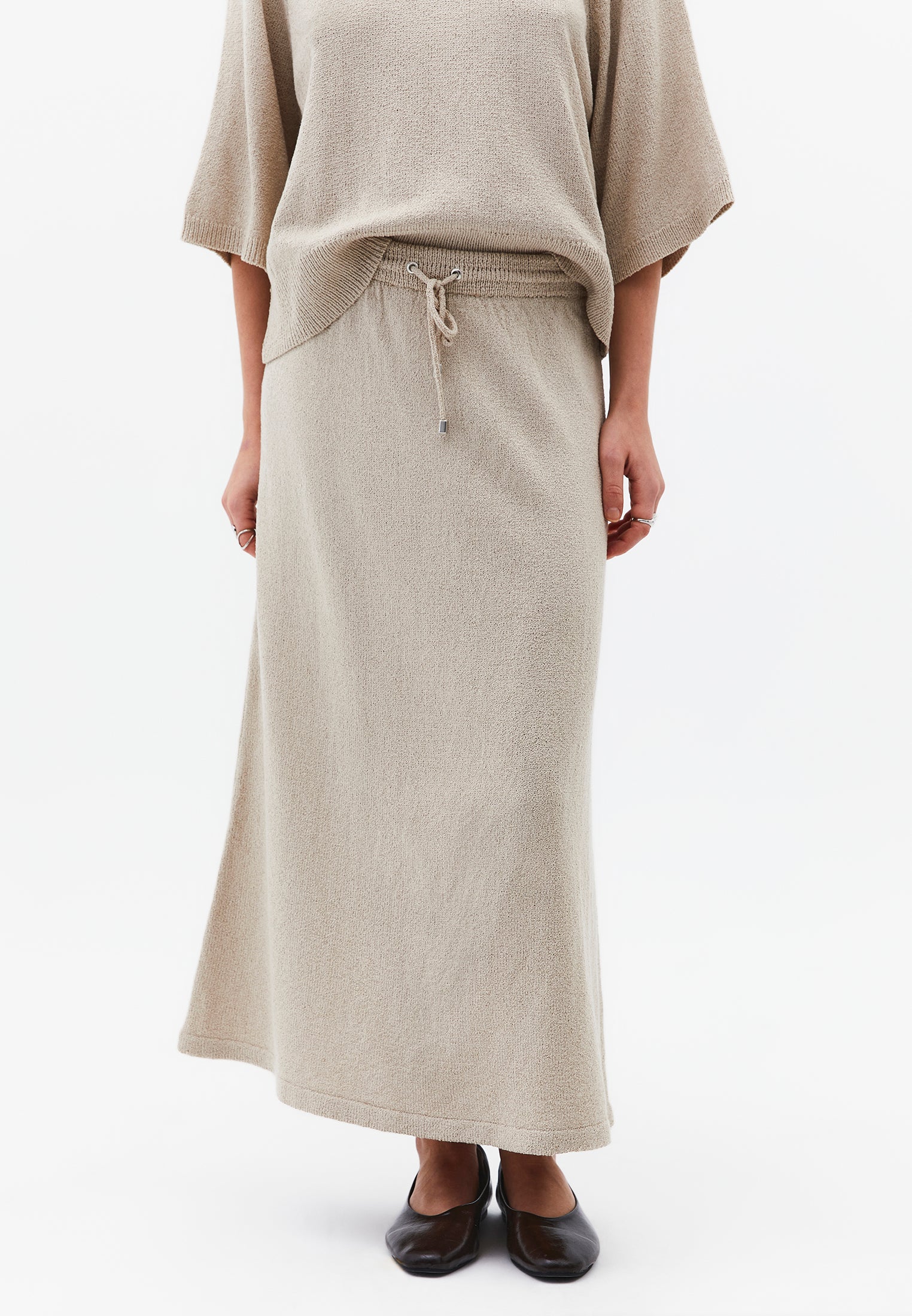 Flared regular waist skirt - FEATHER GRAY