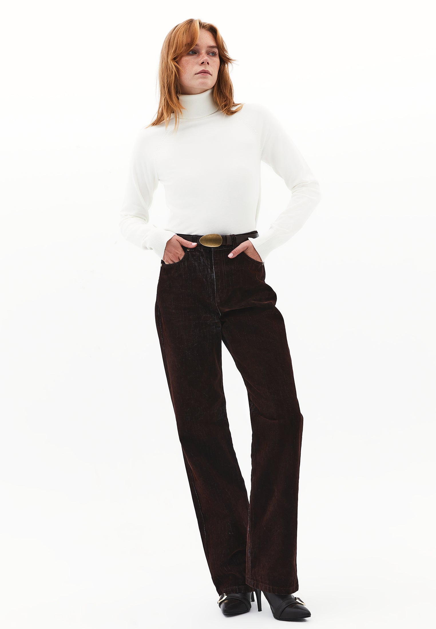Slim Fit Turtleneck Knitwear - ICE MILK