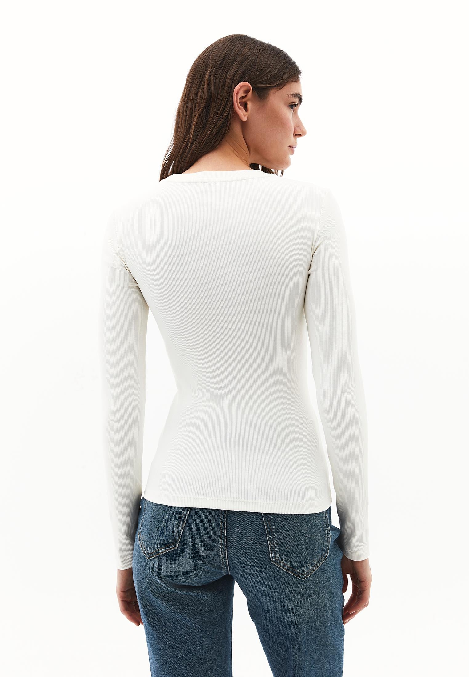 Bodycon Crew Neck T-Shirt - ICE MILK