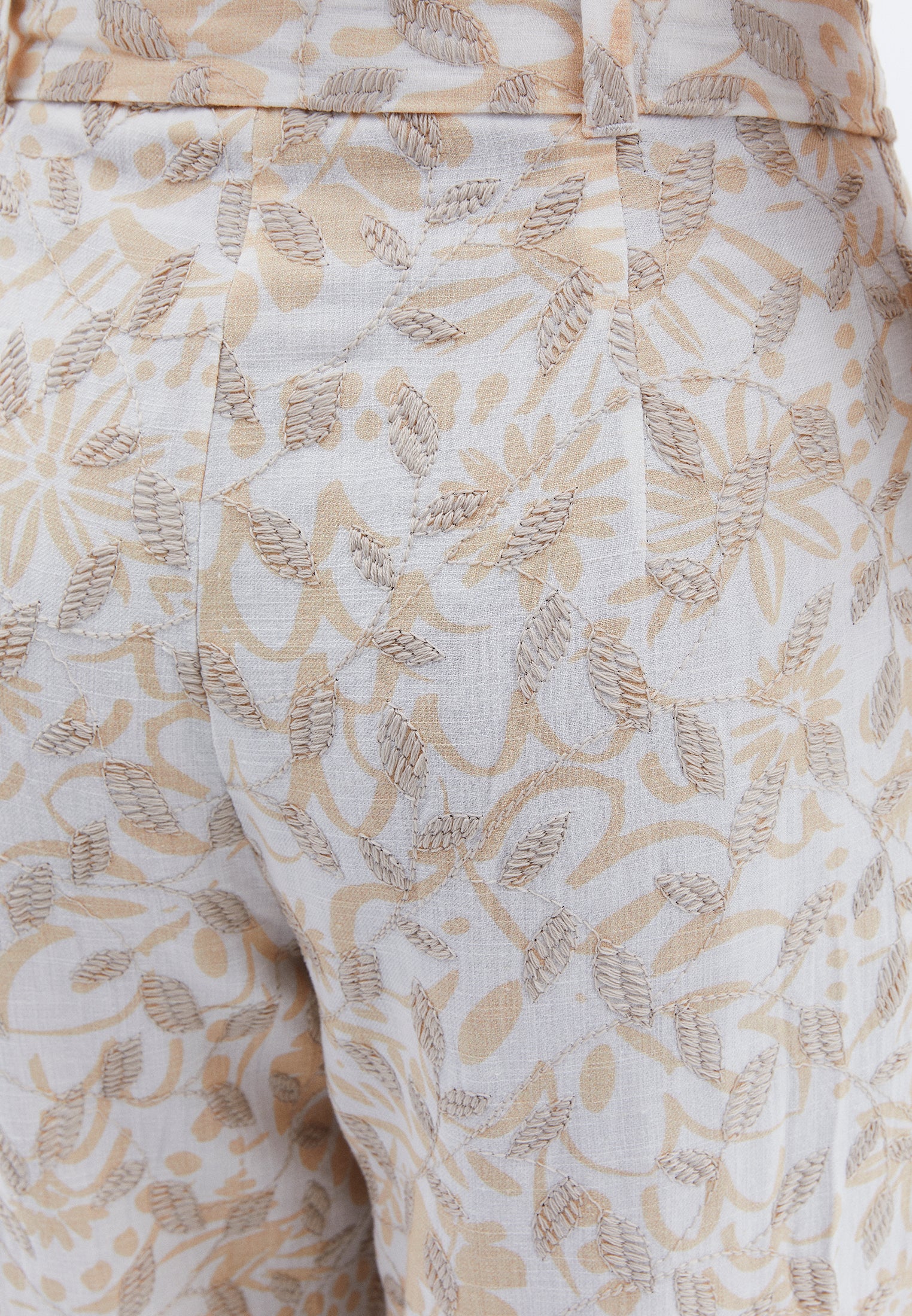 Straight Leg Ultra High Waist Pants - LEAF COMB