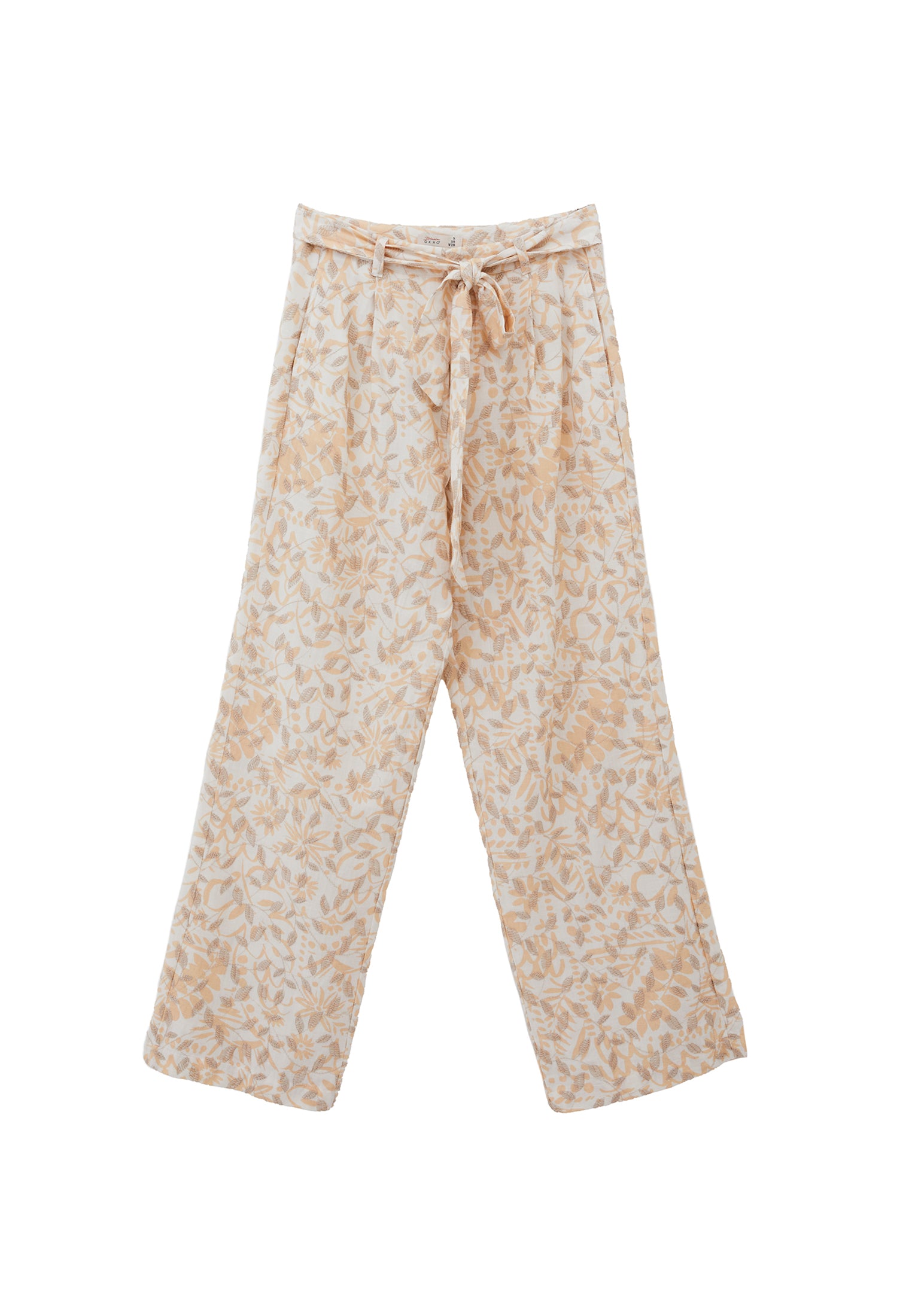 Straight Leg Ultra High Waist Pants - LEAF COMB