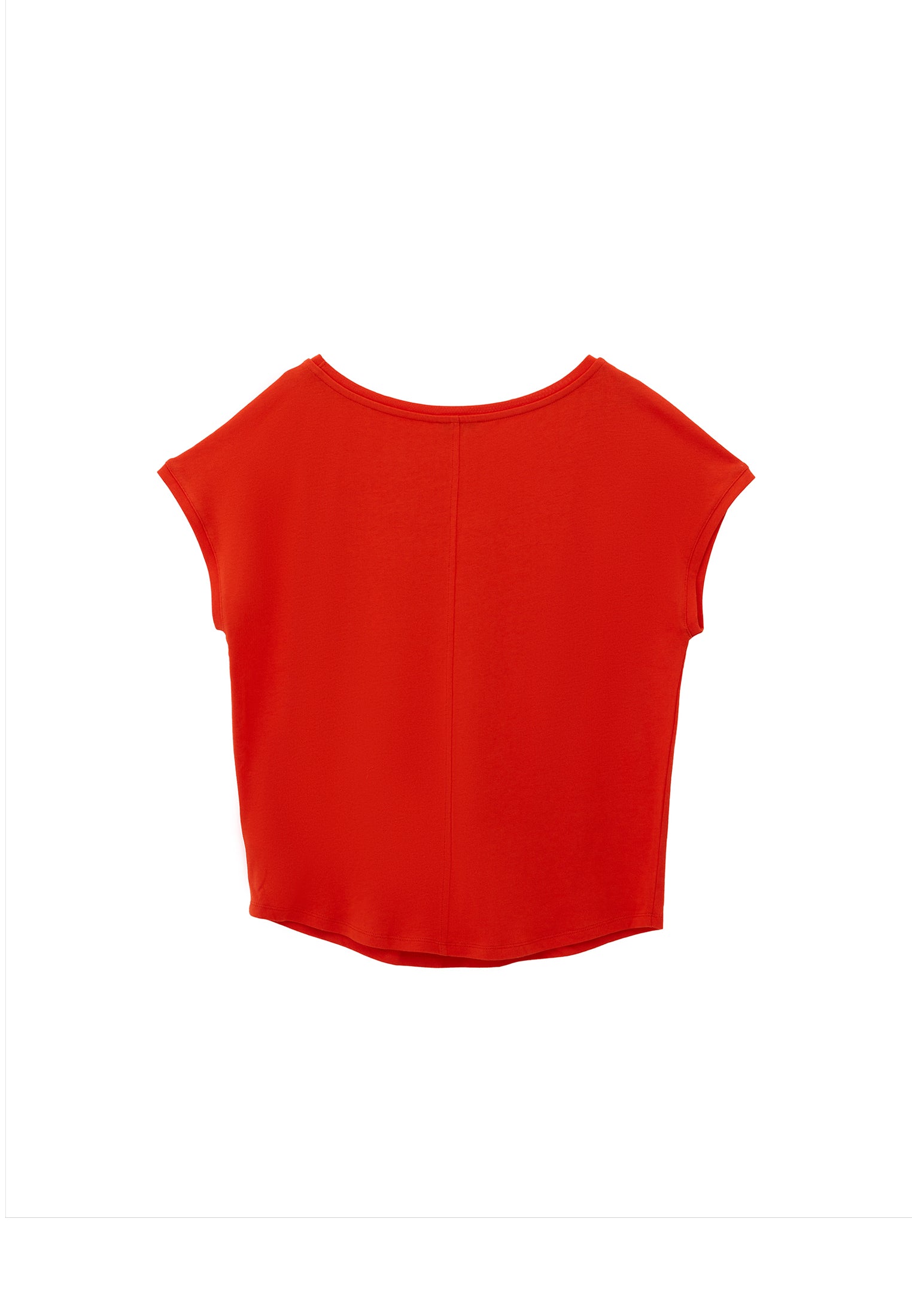 Boat Neck Sleeveless T-Shirt - MANDARIN RED