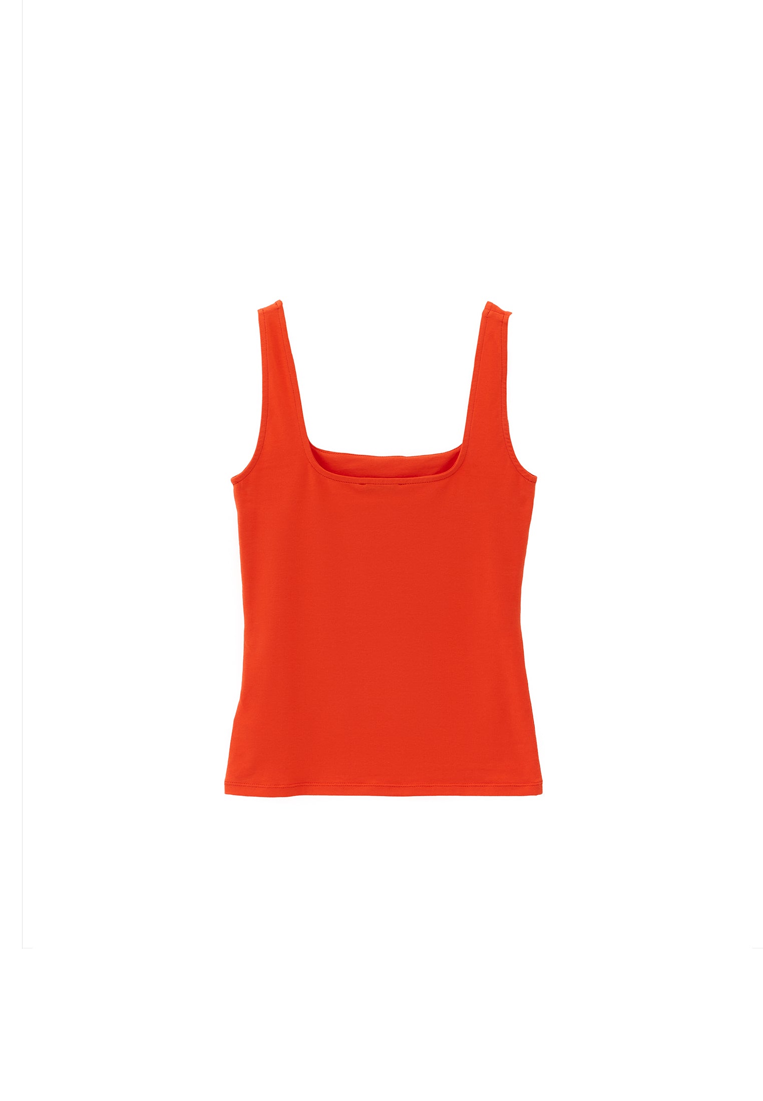 Square Neck Tank Top - MANDARIN RED