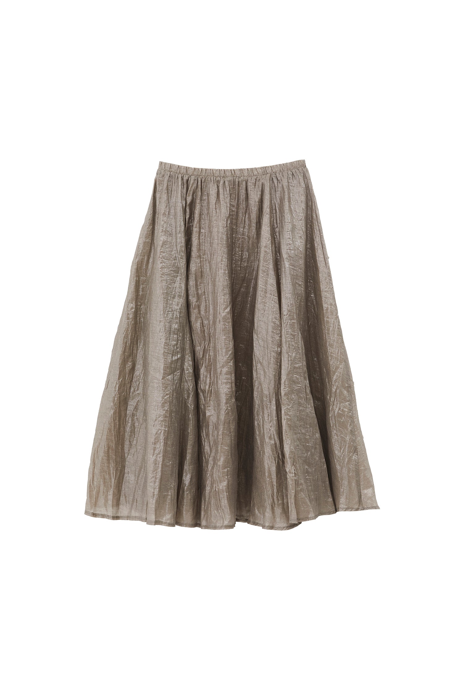 Shiny Flared Long Skirt - MOON ROCK