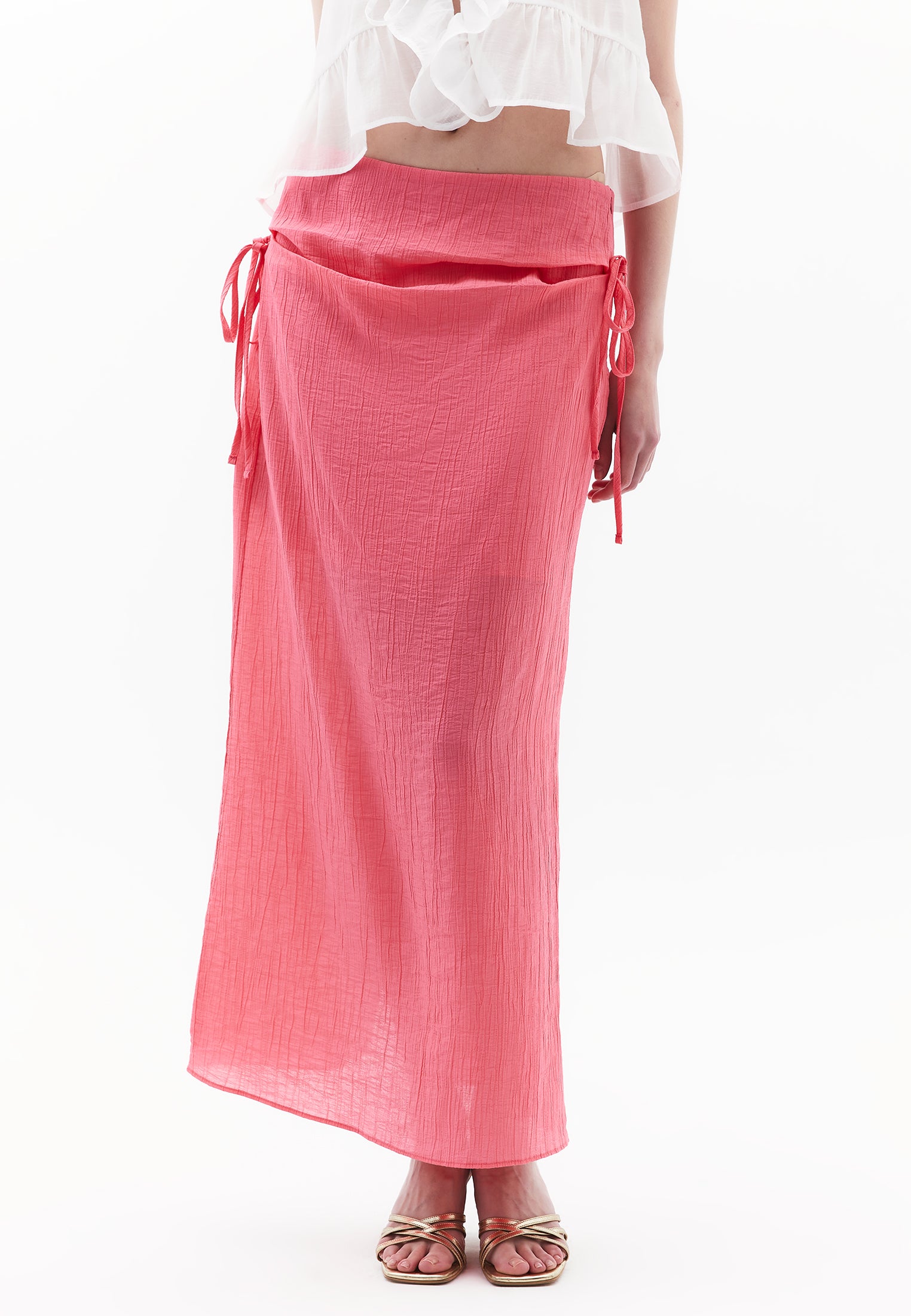 تنورة طويلة ملفوفة - ليمونادة وردية