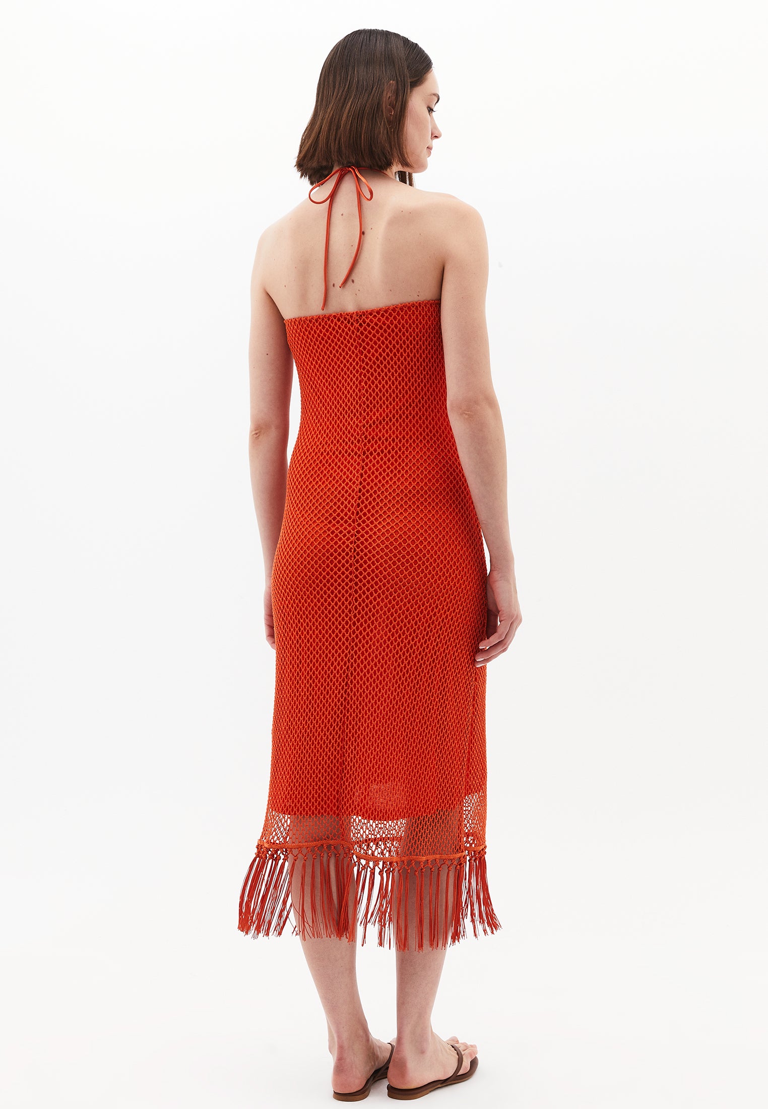Glitter Halter Neck Dress - PUREED PUMPKIN