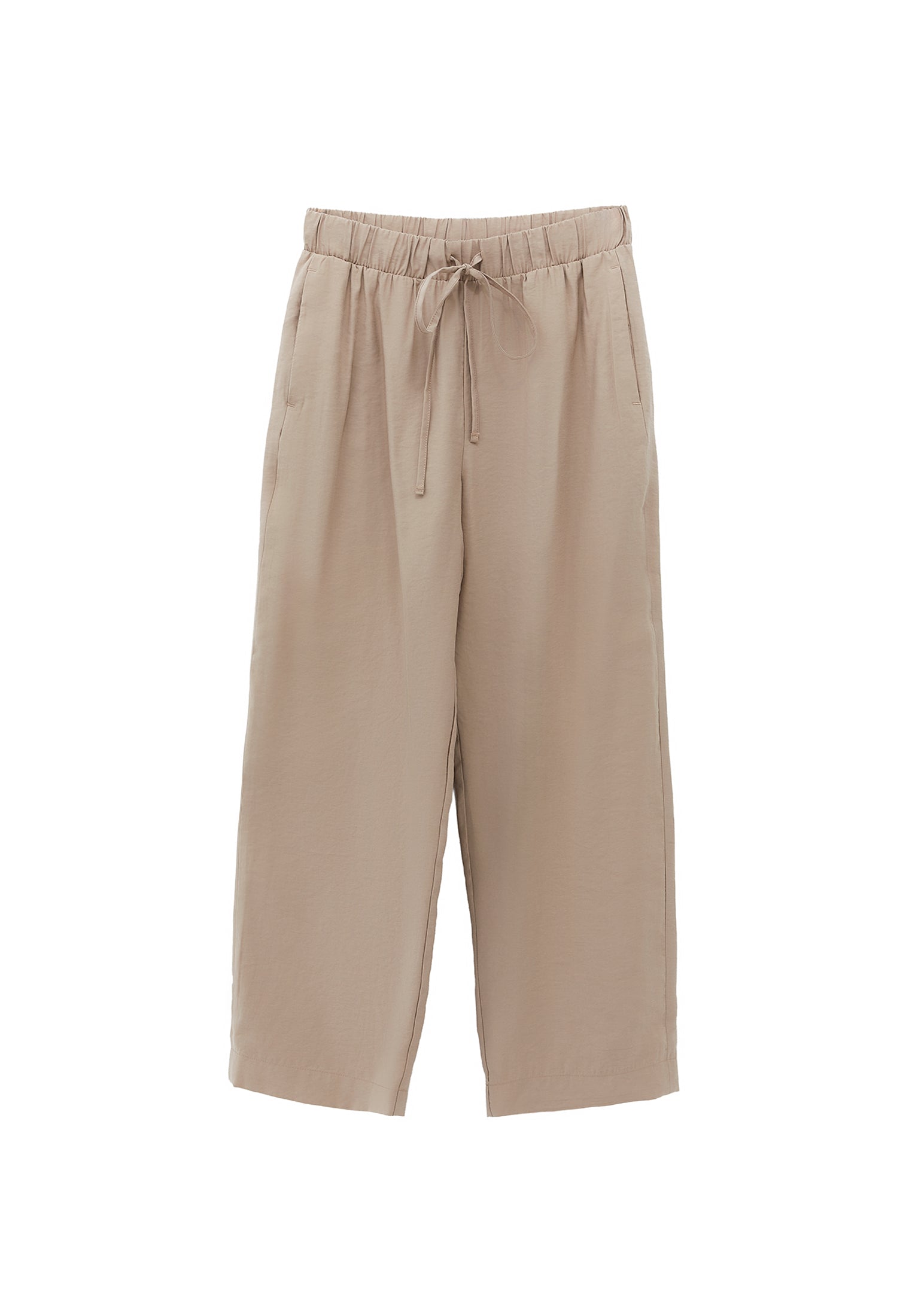 High Waist Elastic Pants - SAVANNAH TAN