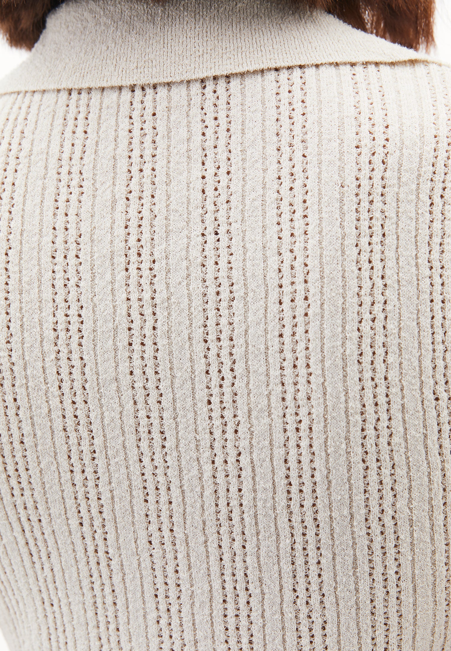 V-Neck Bouclé Vest - SILVER BIRCH