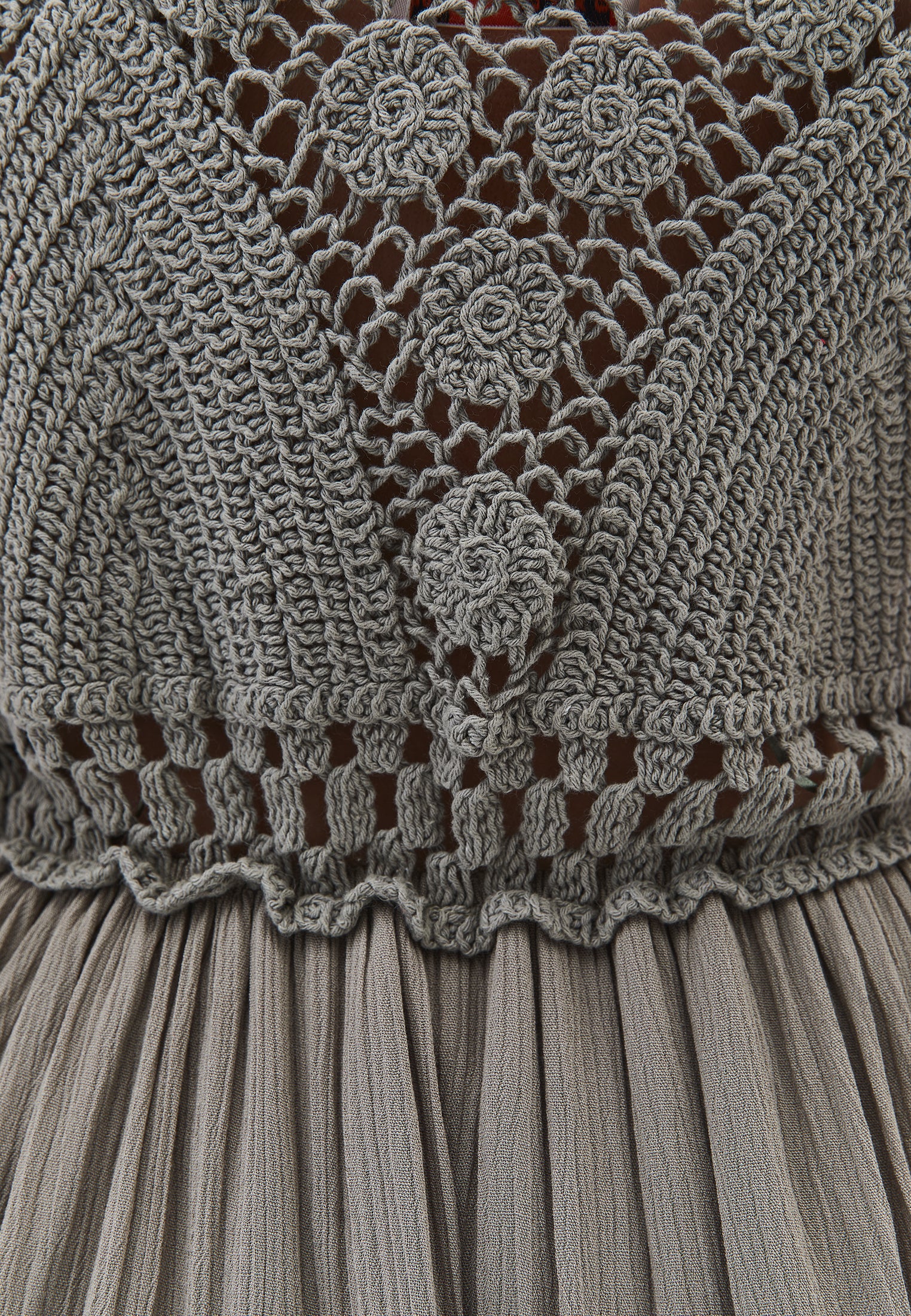 Bohemian Style Deep Neck Dress - TEA