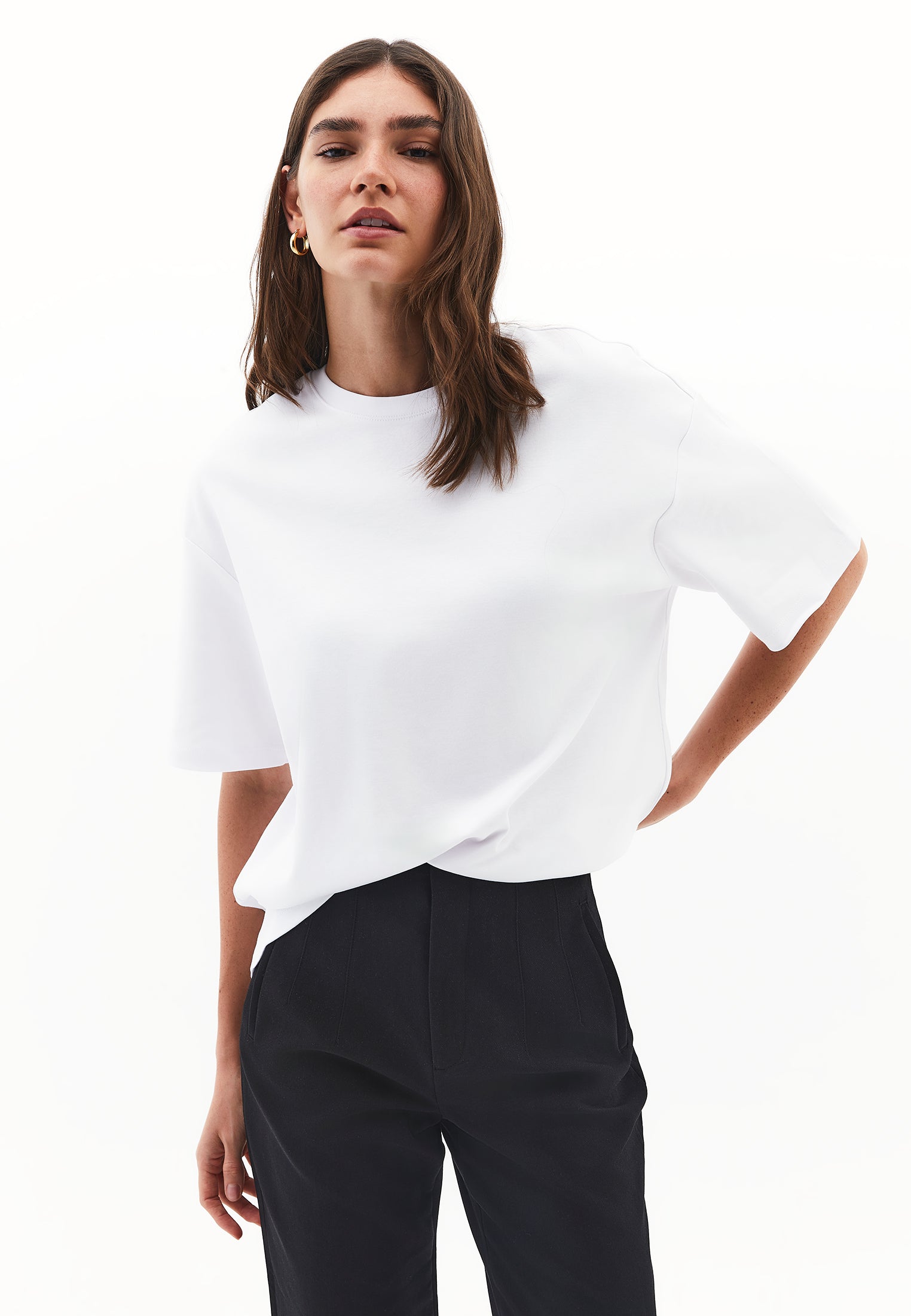 Oversize Cotton T-Shirt - WHITE