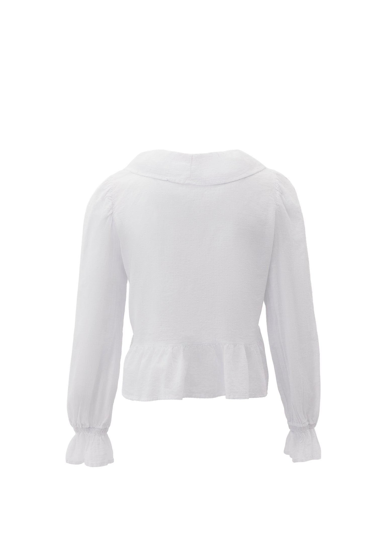 بلوزة برقبة عميقة - أبيض