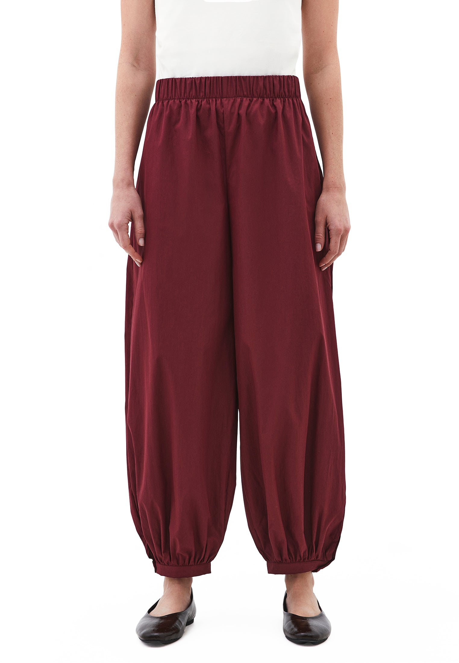 Jogger High Waist Long Trousers - WINDSOR WINE