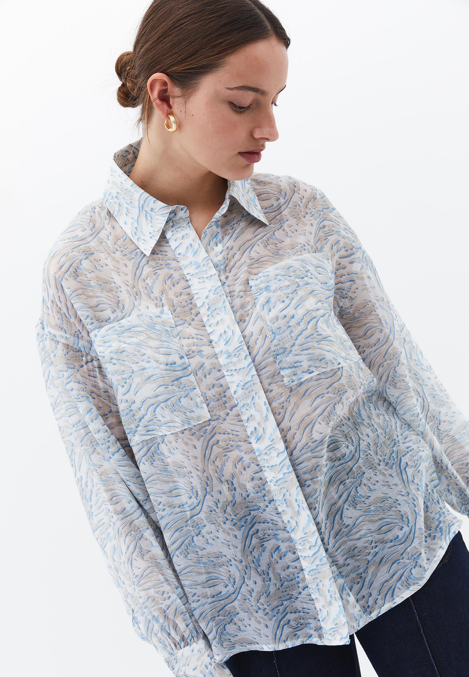 Button Detailed Shirt - ABSTRACT COMB