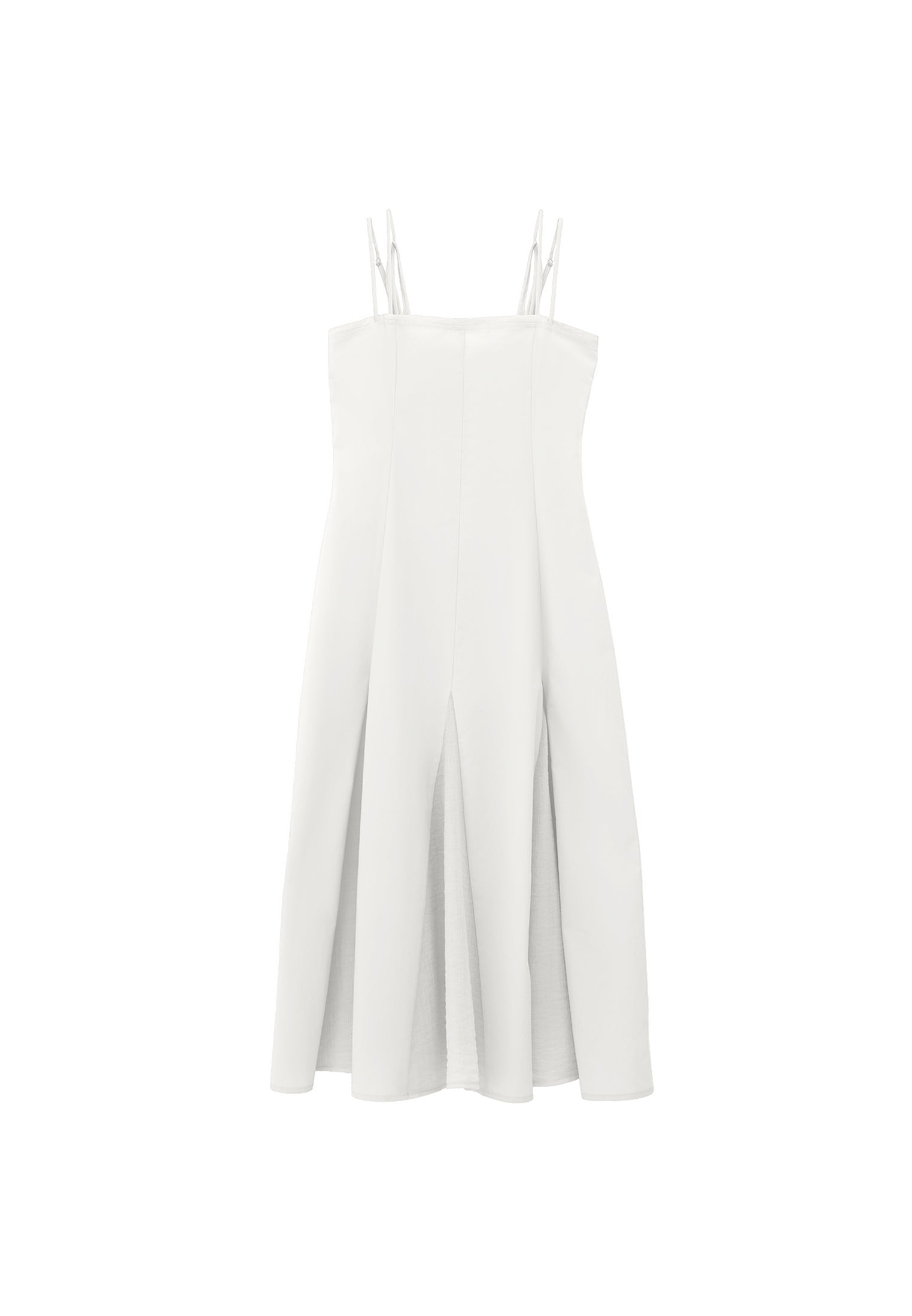 Square Neck Long Dress - ALMOND MILK
