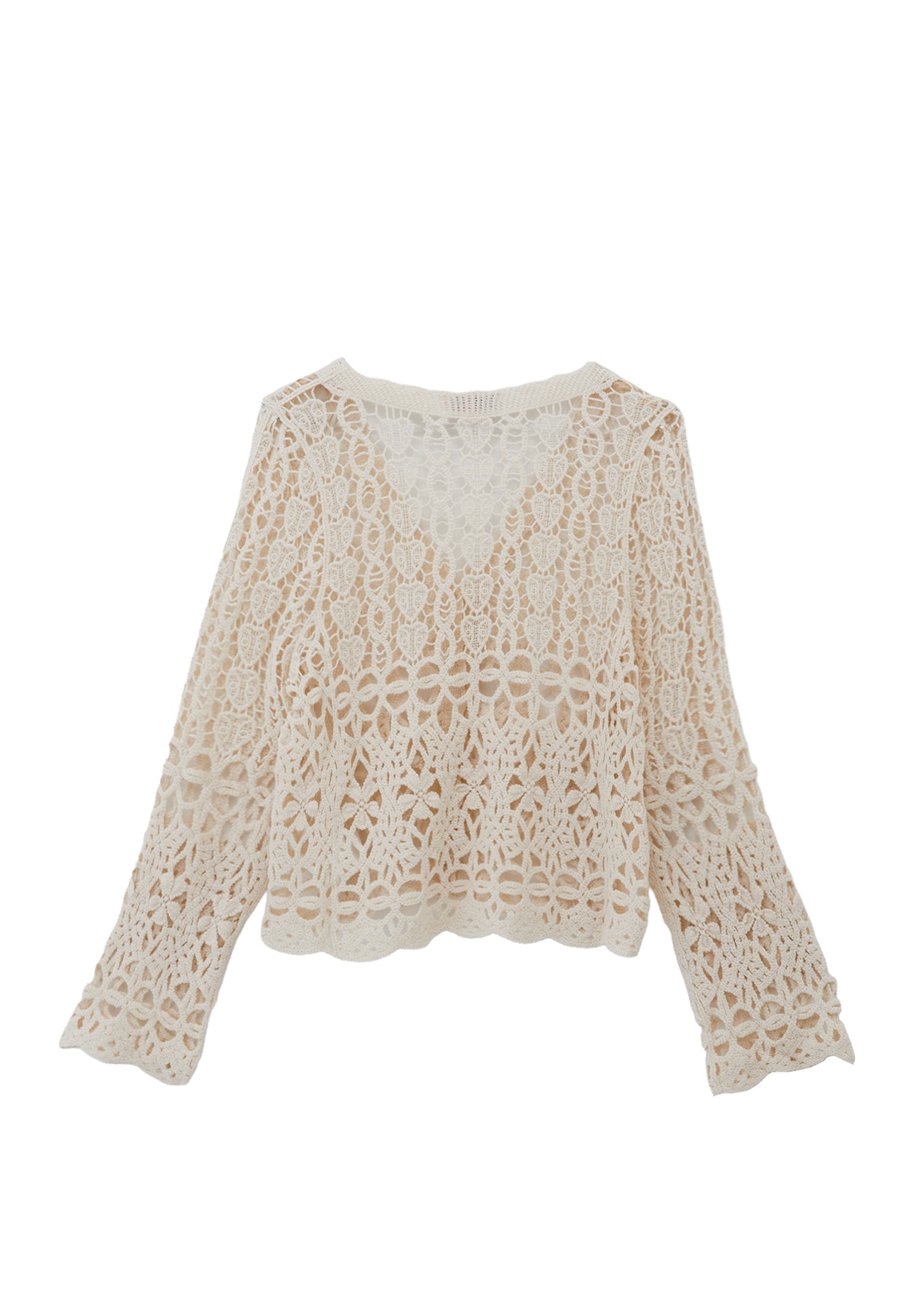 كارديجان برقبة على شكل حرف V - حليب اللوز