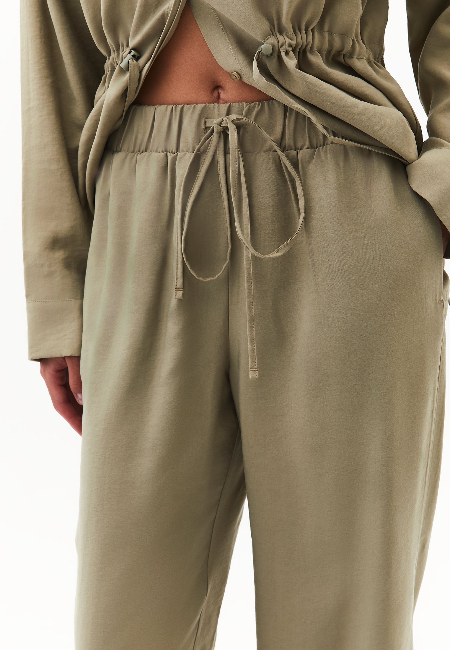 High Waist Elastic Pants - ALOE