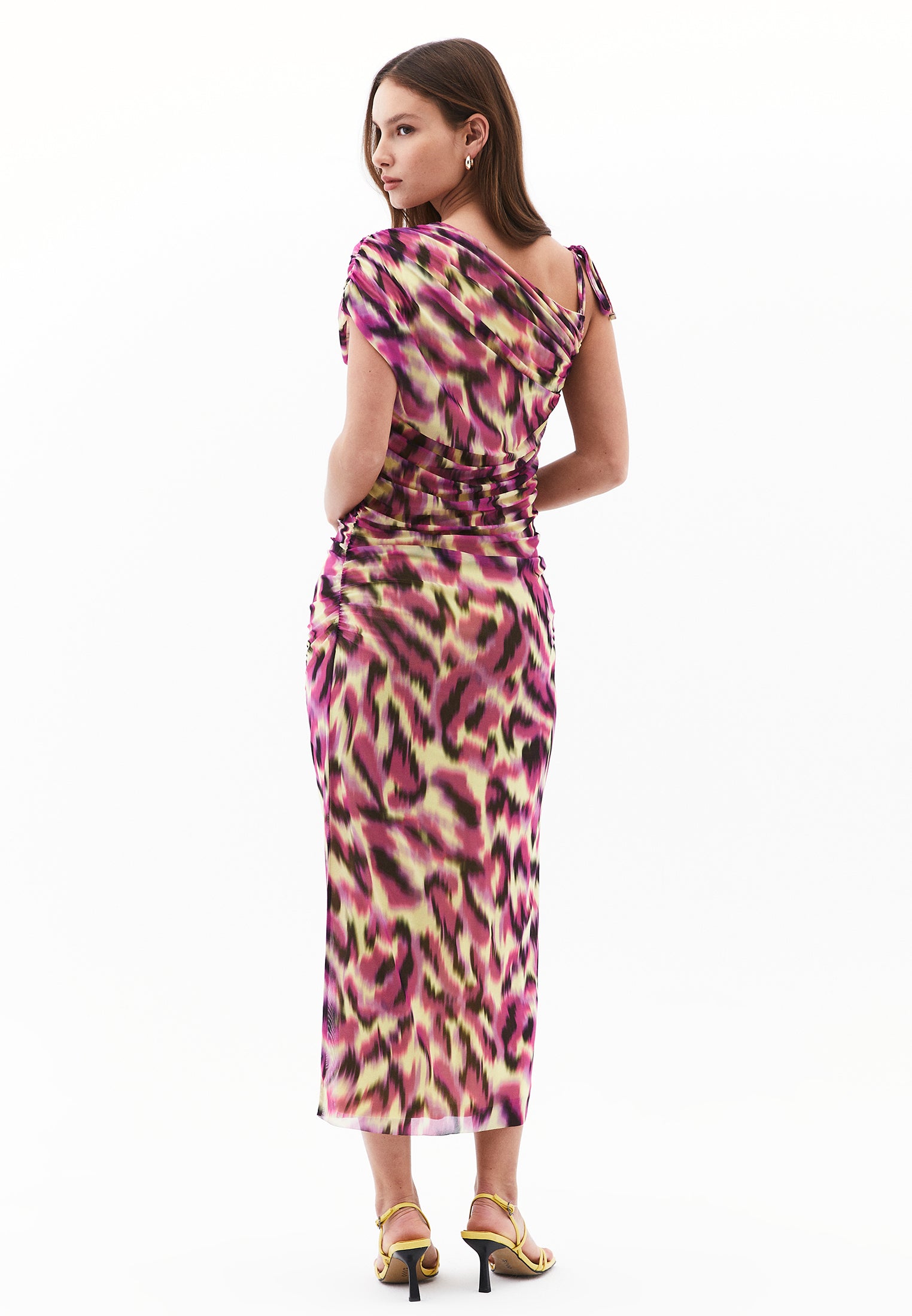 Asymmetric Midi Dress - ANIMAL COMB