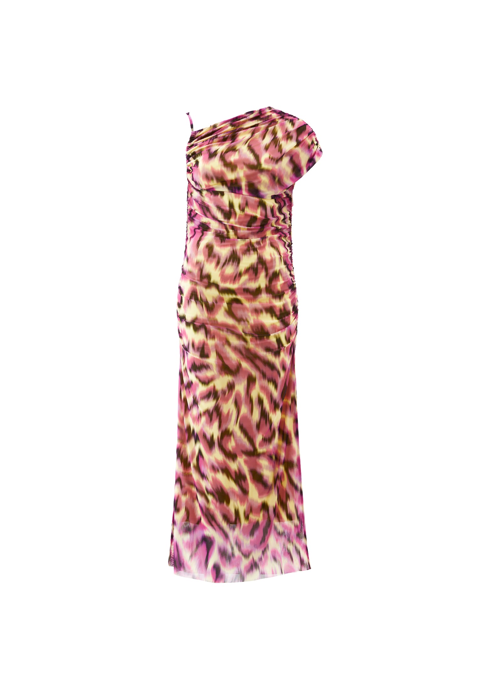 Asymmetric Midi Dress - ANIMAL COMB