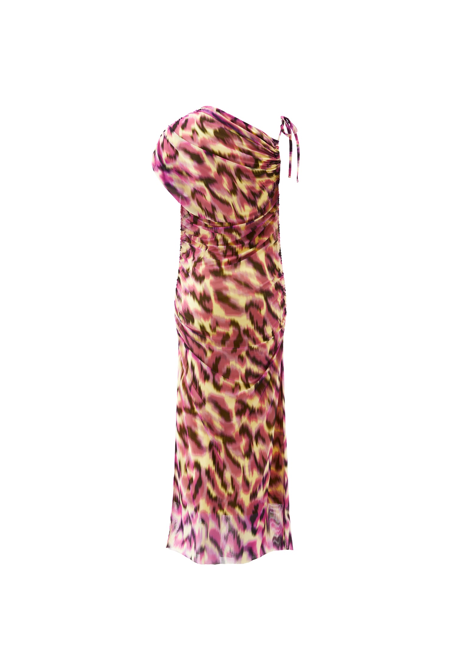 Asymmetric Midi Dress - ANIMAL COMB