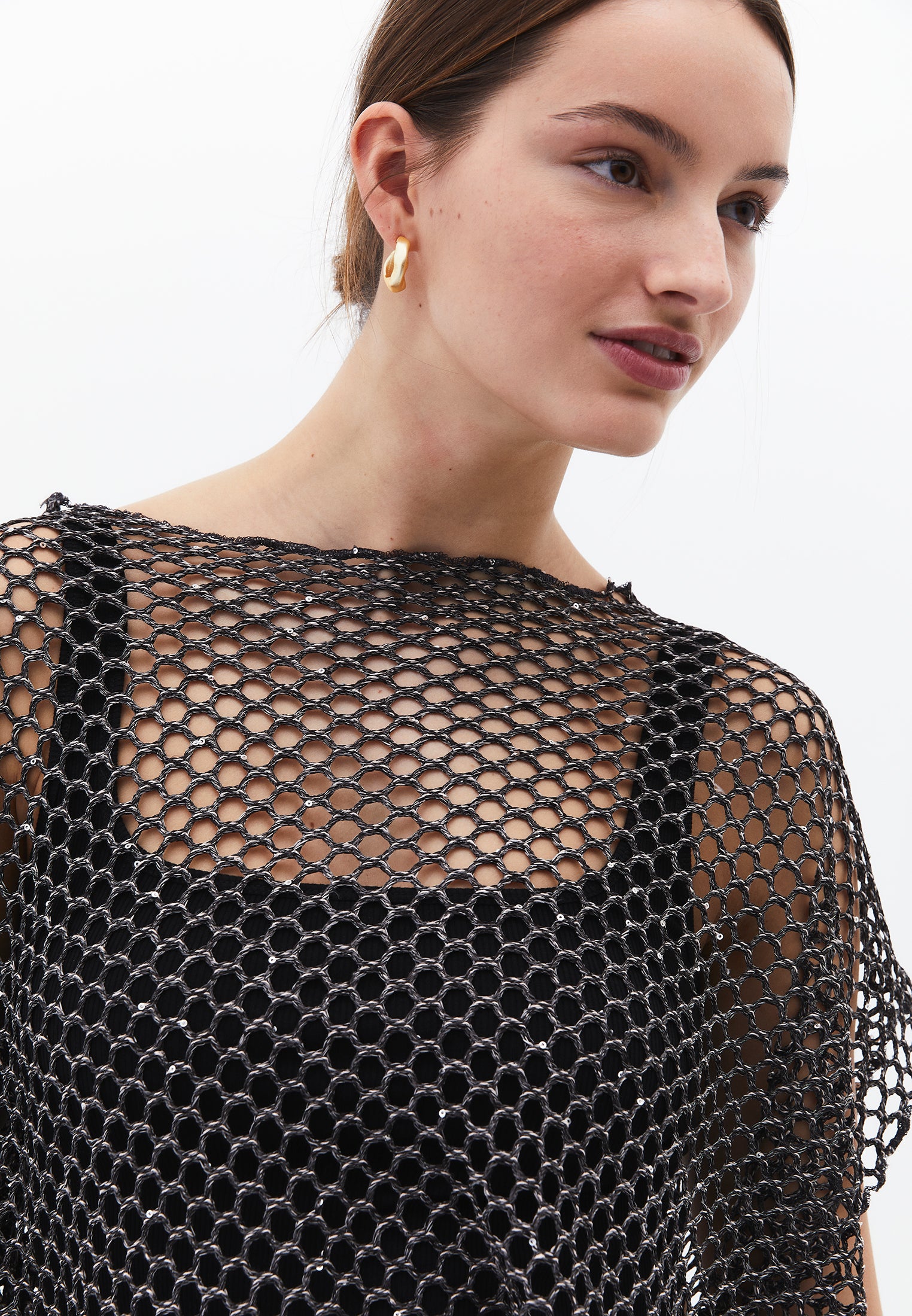 Oversize Boat Neck Tunic Blouse - ANTRA MELANGE