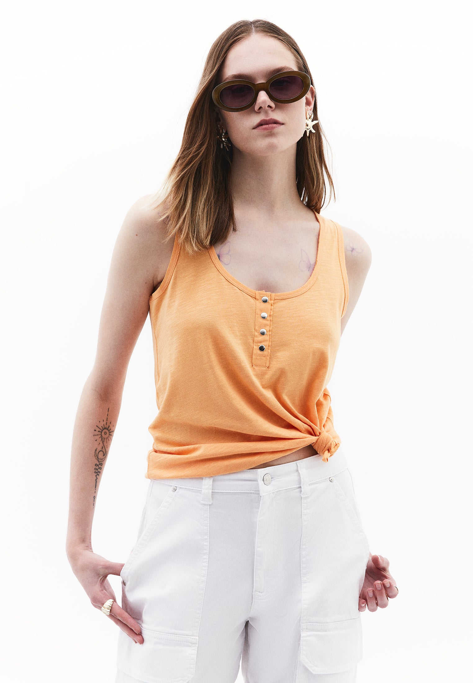 Tank Top With Modal Content - APRICOT NECTAR