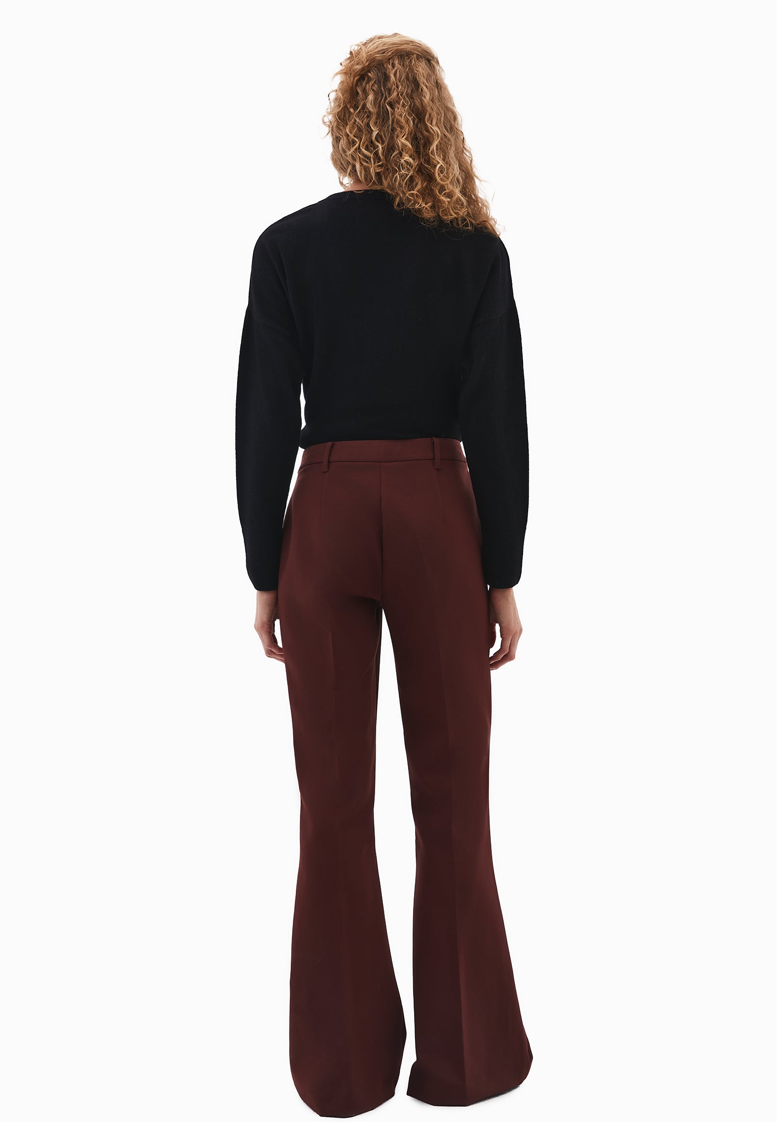 Spanish Leg High Waist Pants - BITTER CHOCOLATE