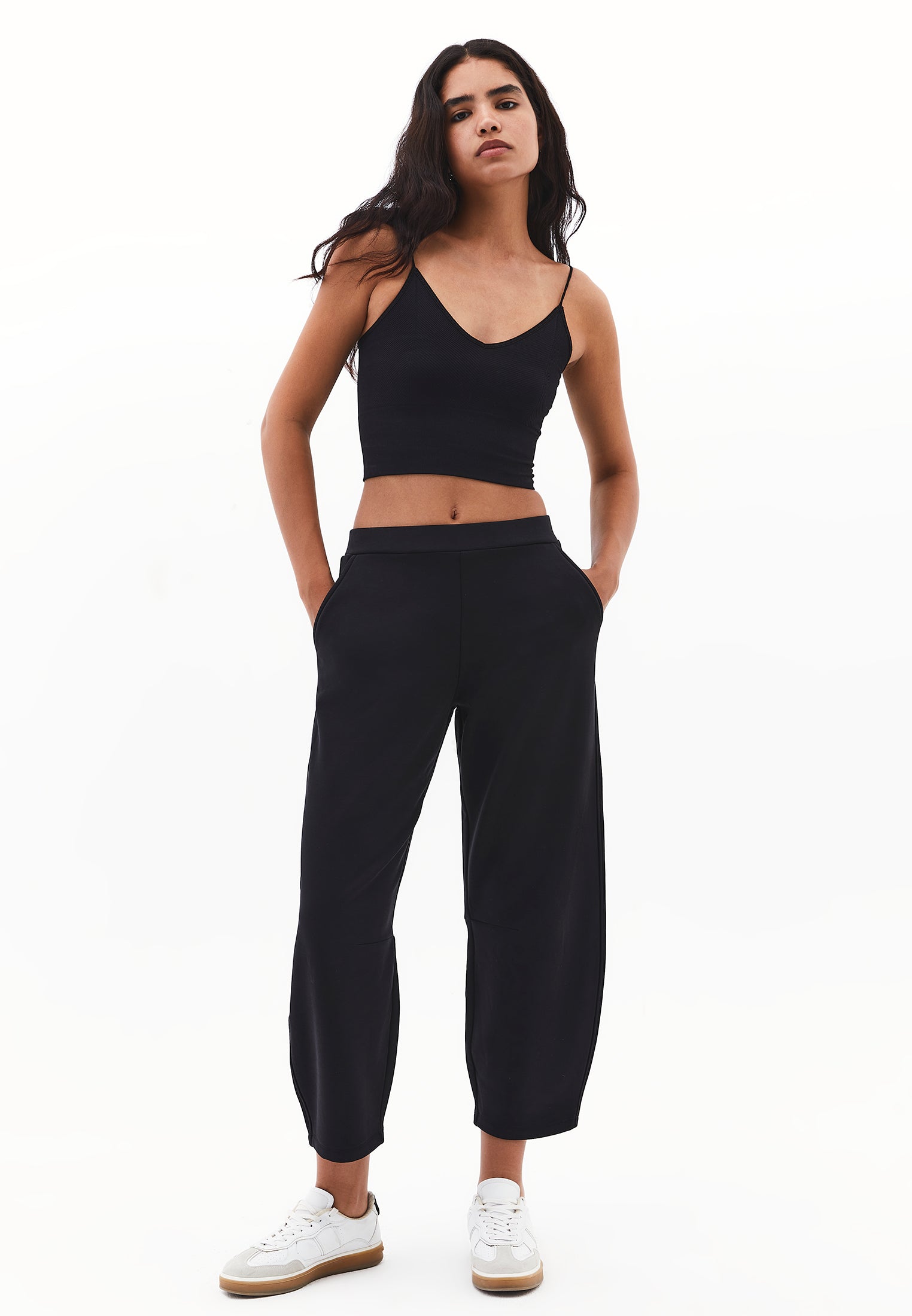 بنطلون بساق برميل - أسود