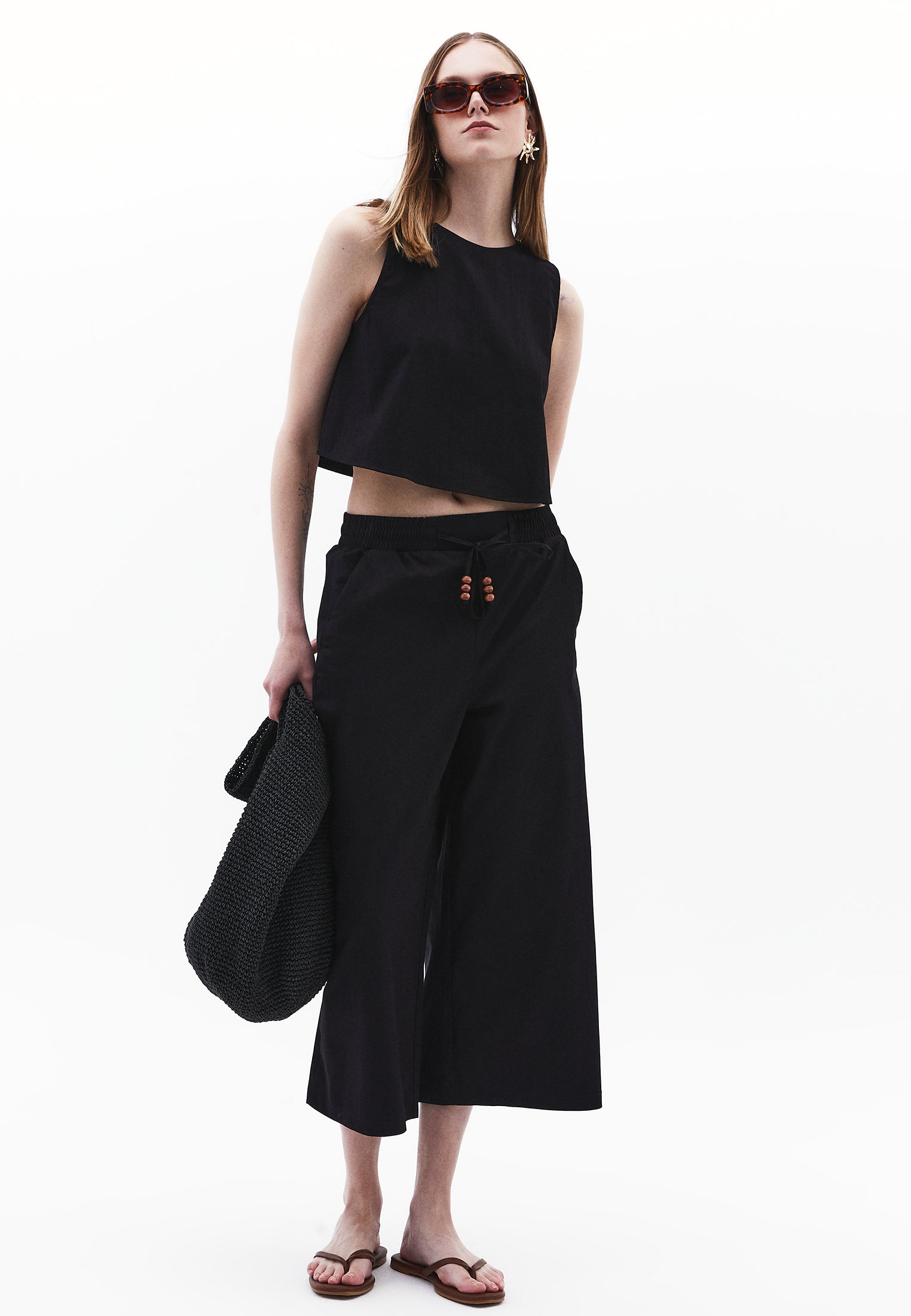 بنطلون بخصر عال جداً - أسود