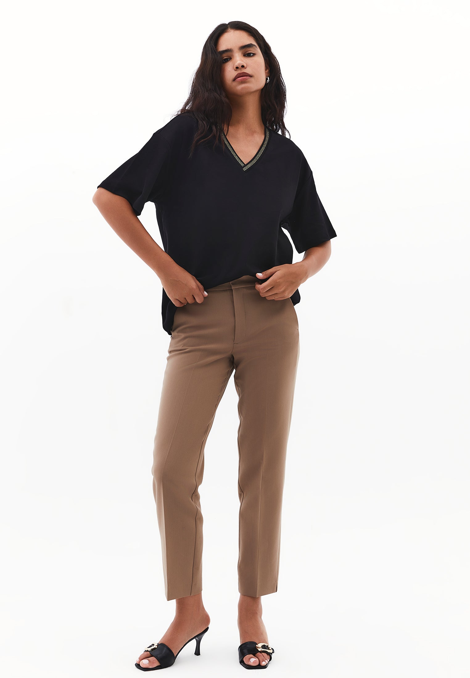 تي شيرت قطن كبير الحجم - أسود