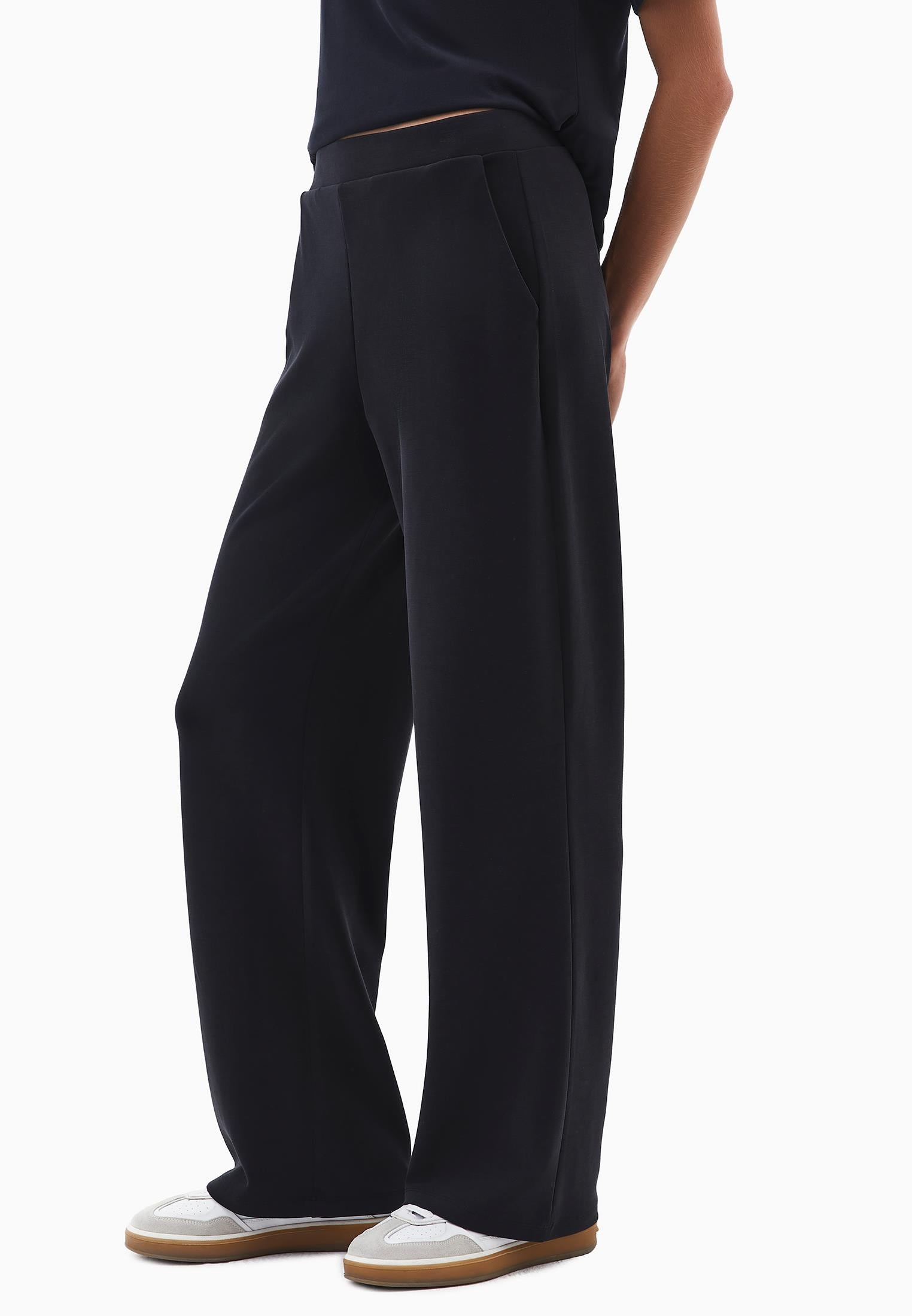 High Waist Modal Pants - BLACK
