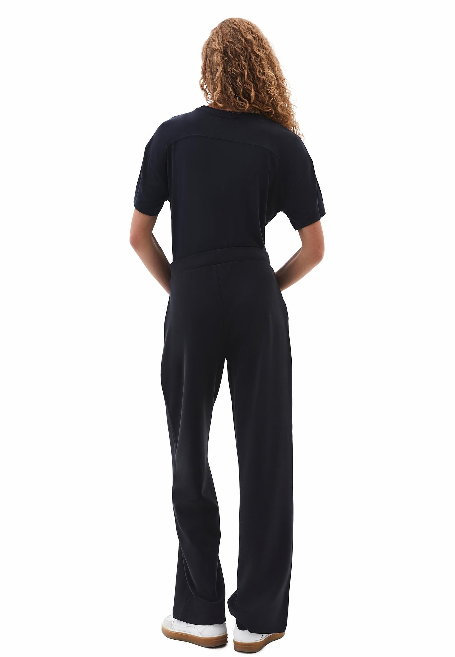 High Waist Modal Pants - BLACK