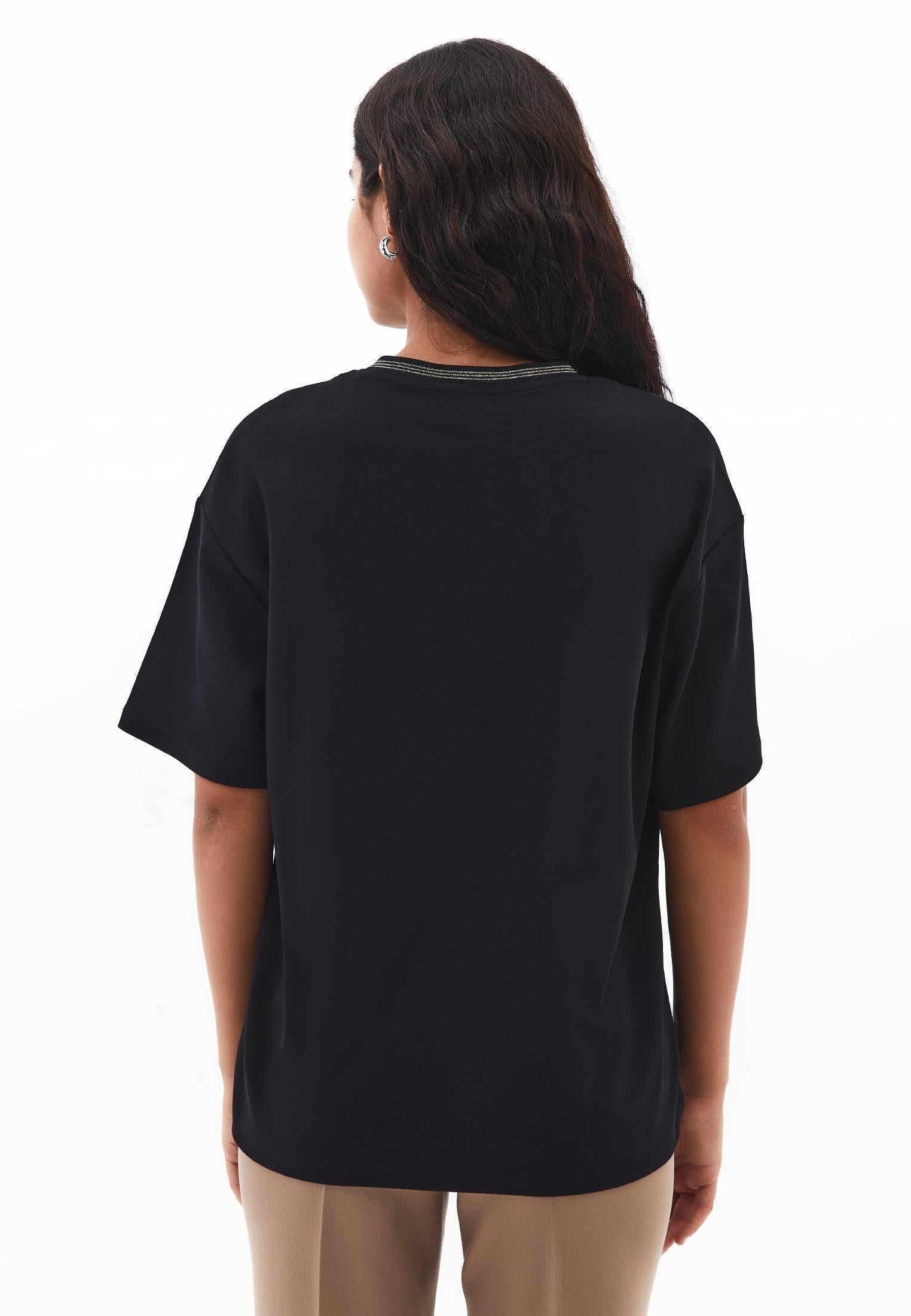 Oversize Cotton T-Shirt - BLACK