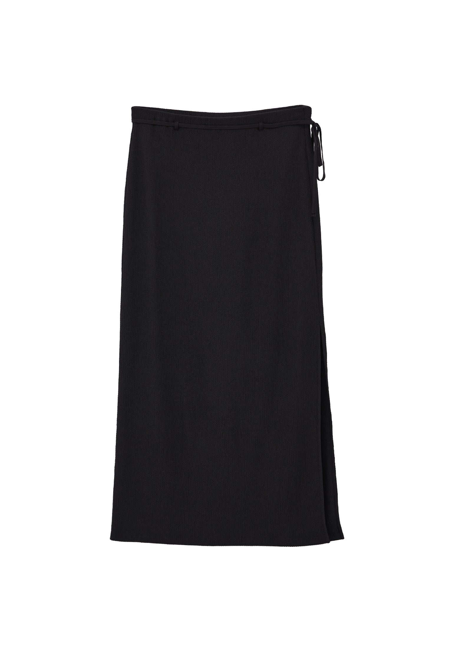 تنورة ماكسي عالية الخصر ذات فتحة عالية الخصر مفصلة - أسود