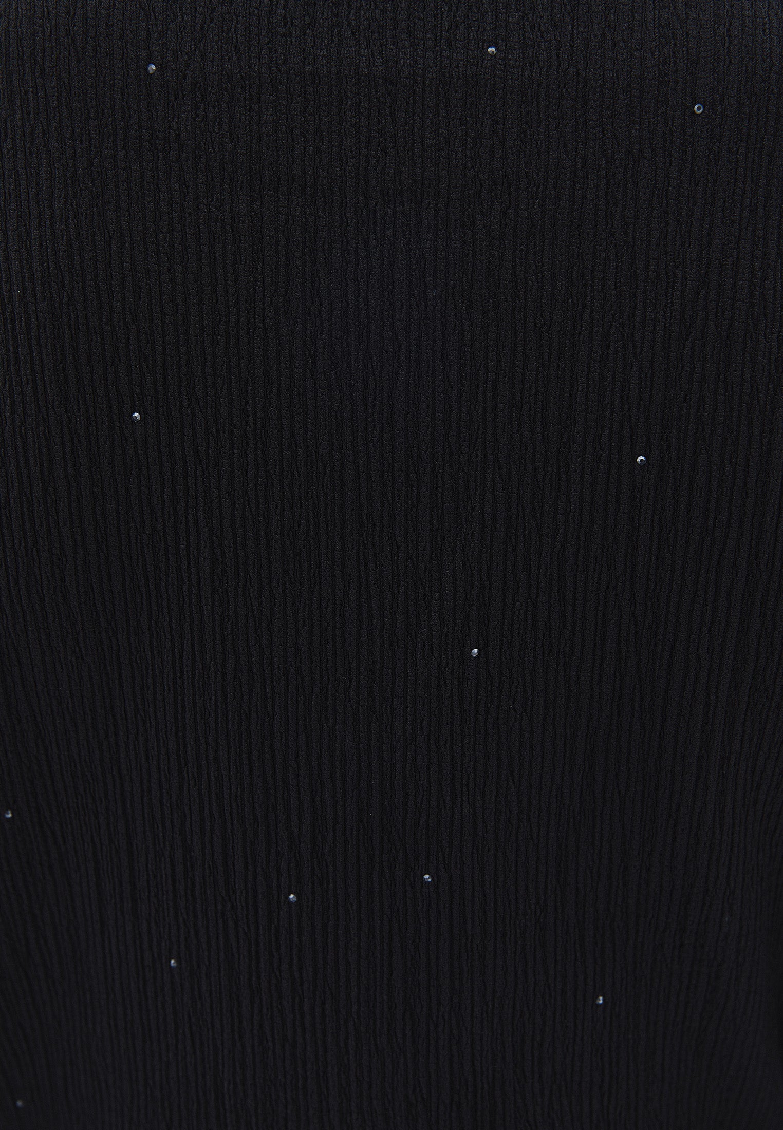 Long Dress With Ruched Crew Neck - BLACK