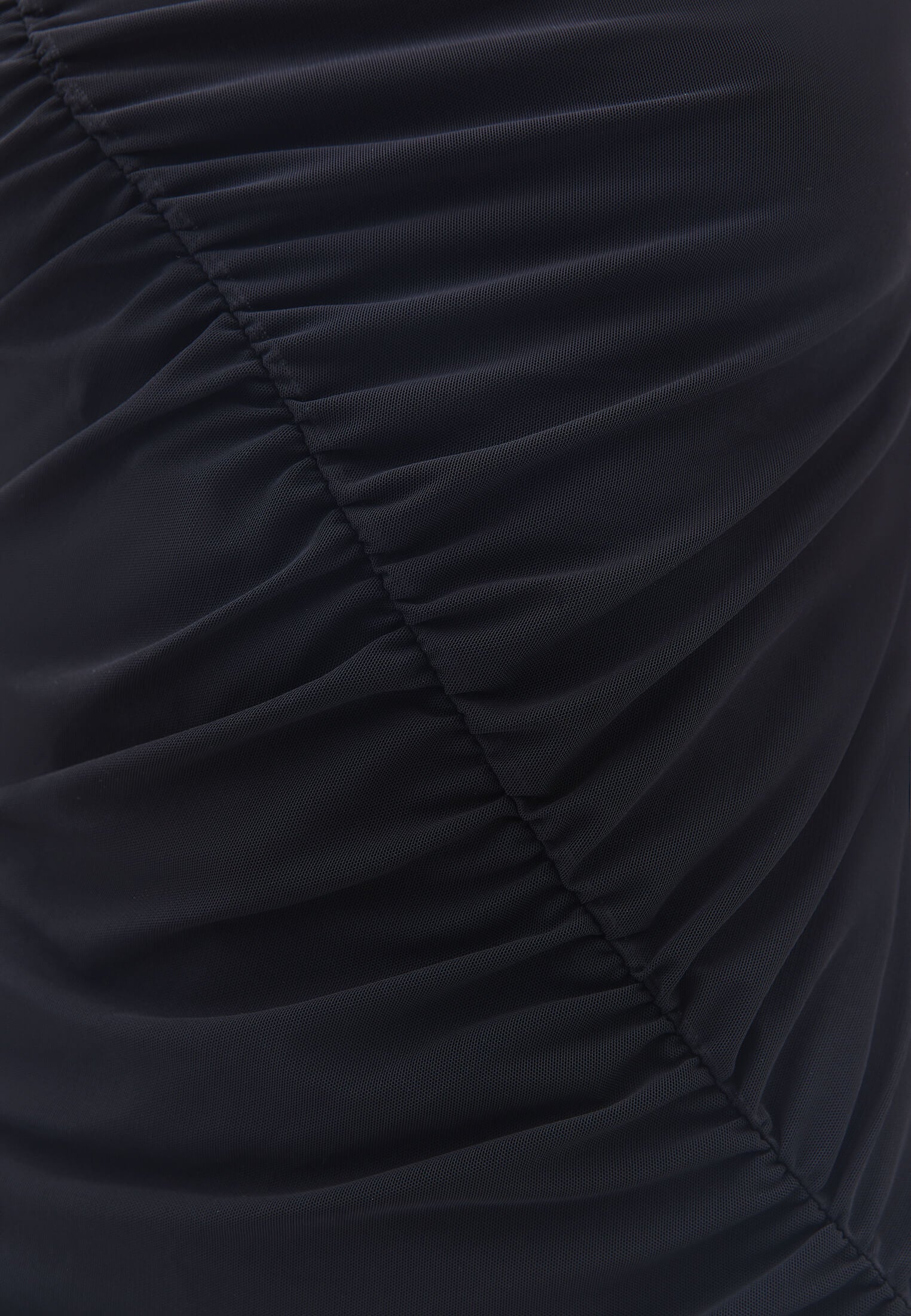 Mesh Long Dress - BLACK