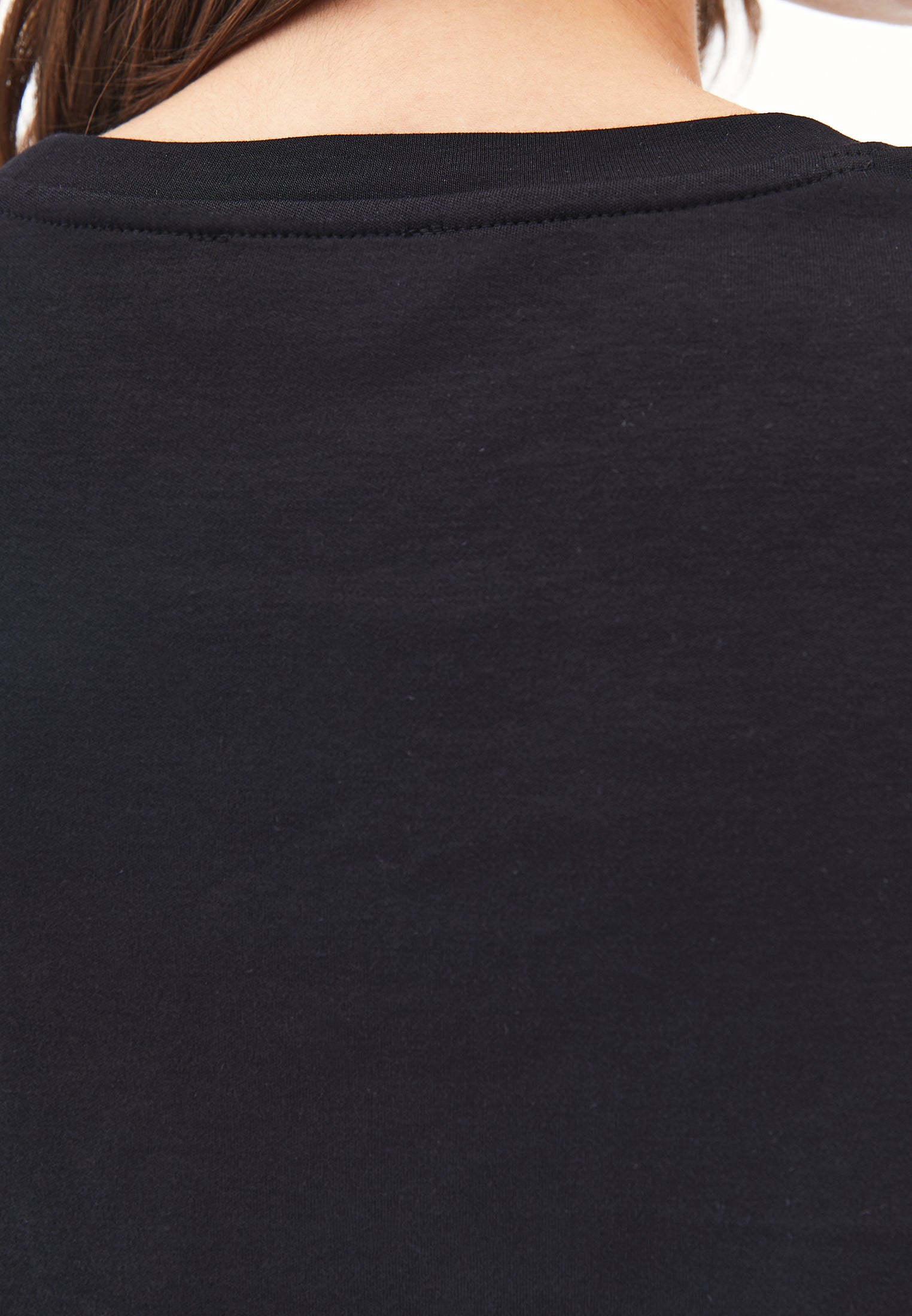 تي شيرت قطني كبير الحجم - أسود