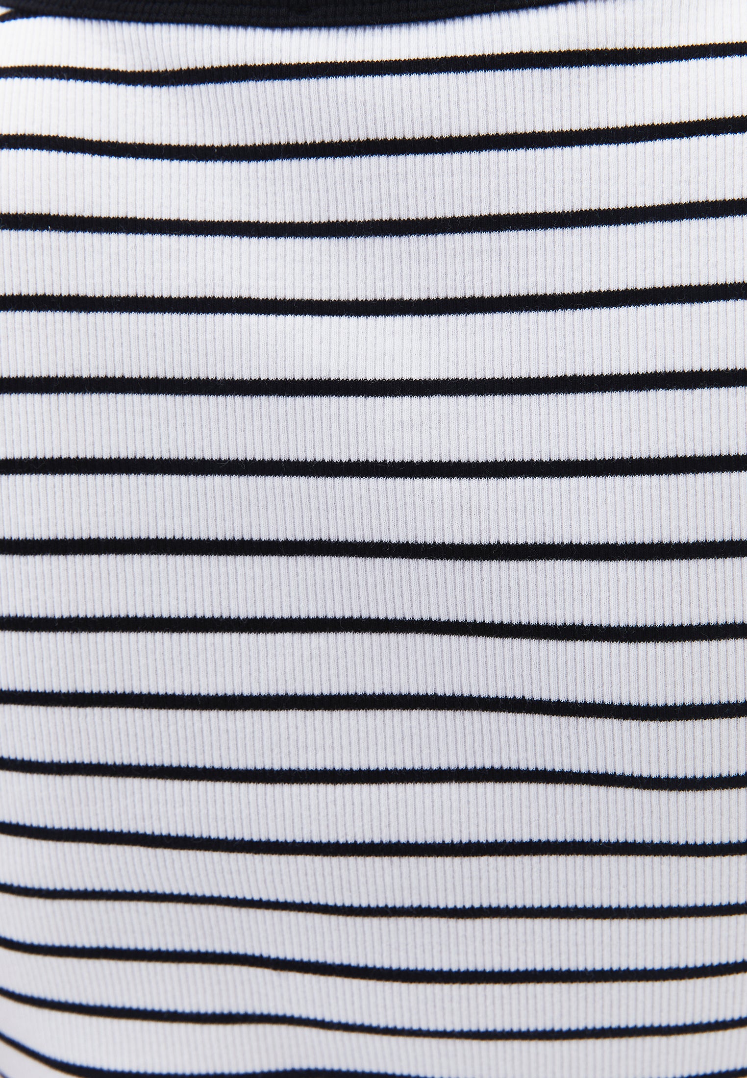 Crew Neck Striped Tank Top - WHITE/BLACK