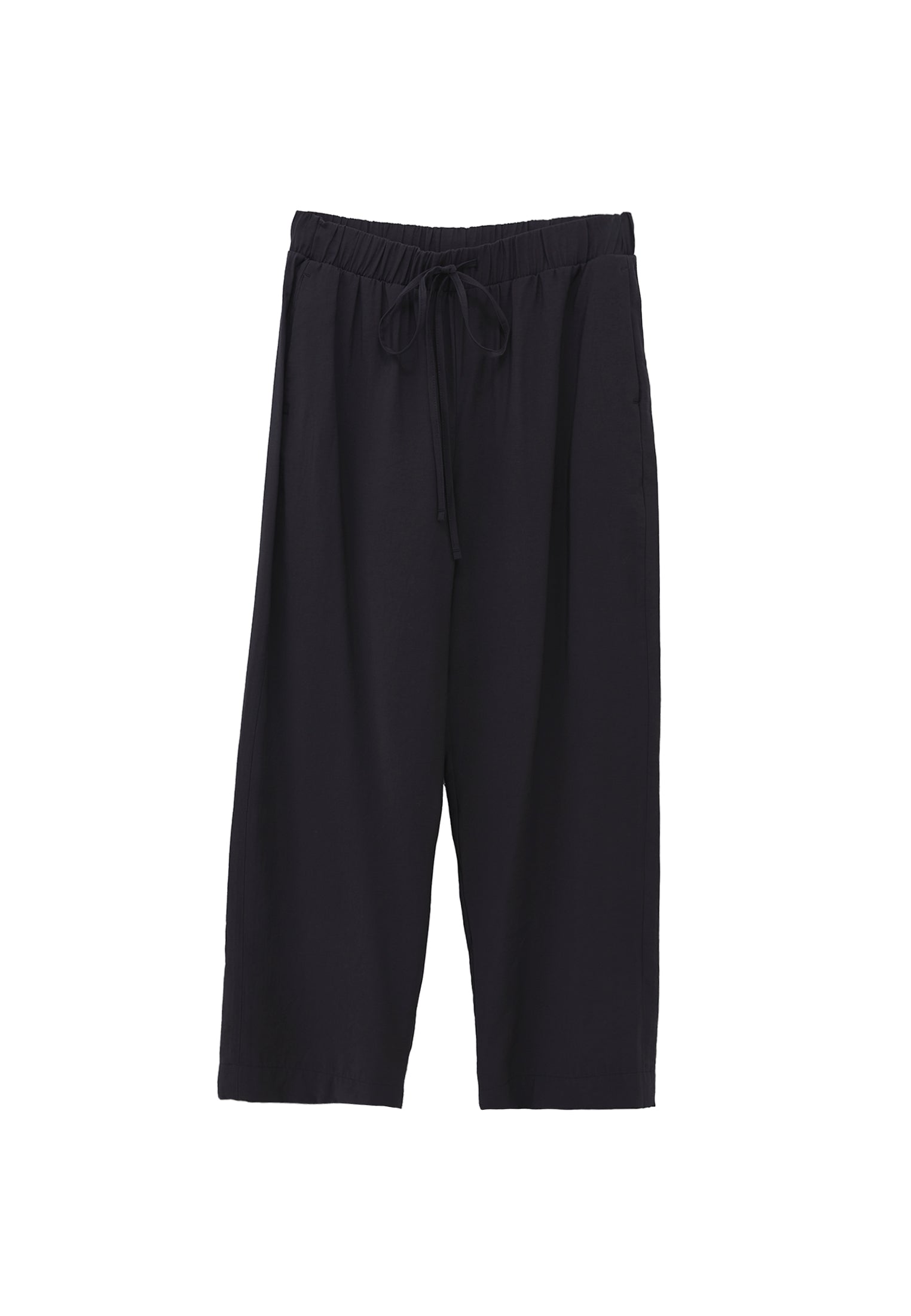 High Waist Elastic Pants - BLACK